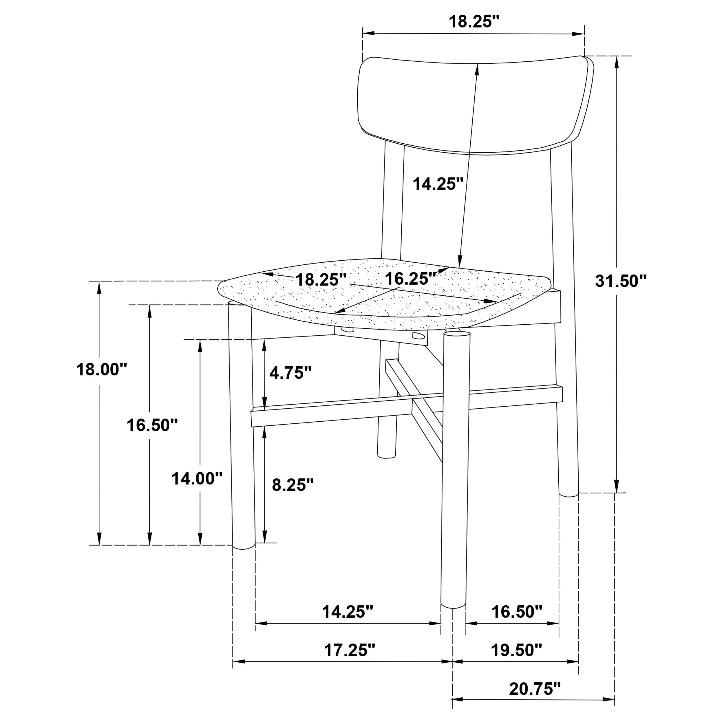 Parkridge Natural Walnut Dining Side Chair, Set of 2 - Image 14