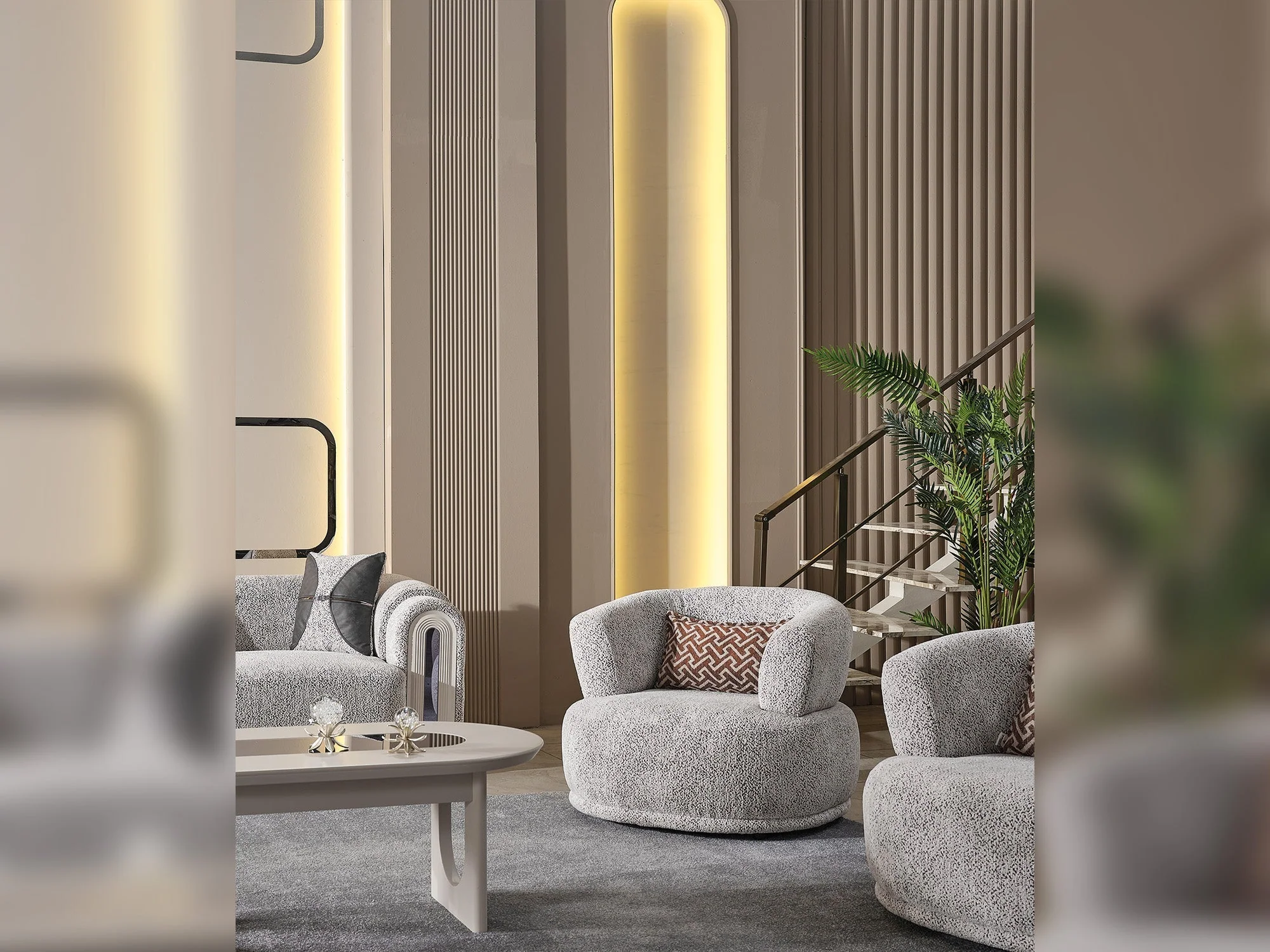 Parma Light Grey 3-pieces (Sofa & Loveseat & Chair) Living Room Set - Image 10