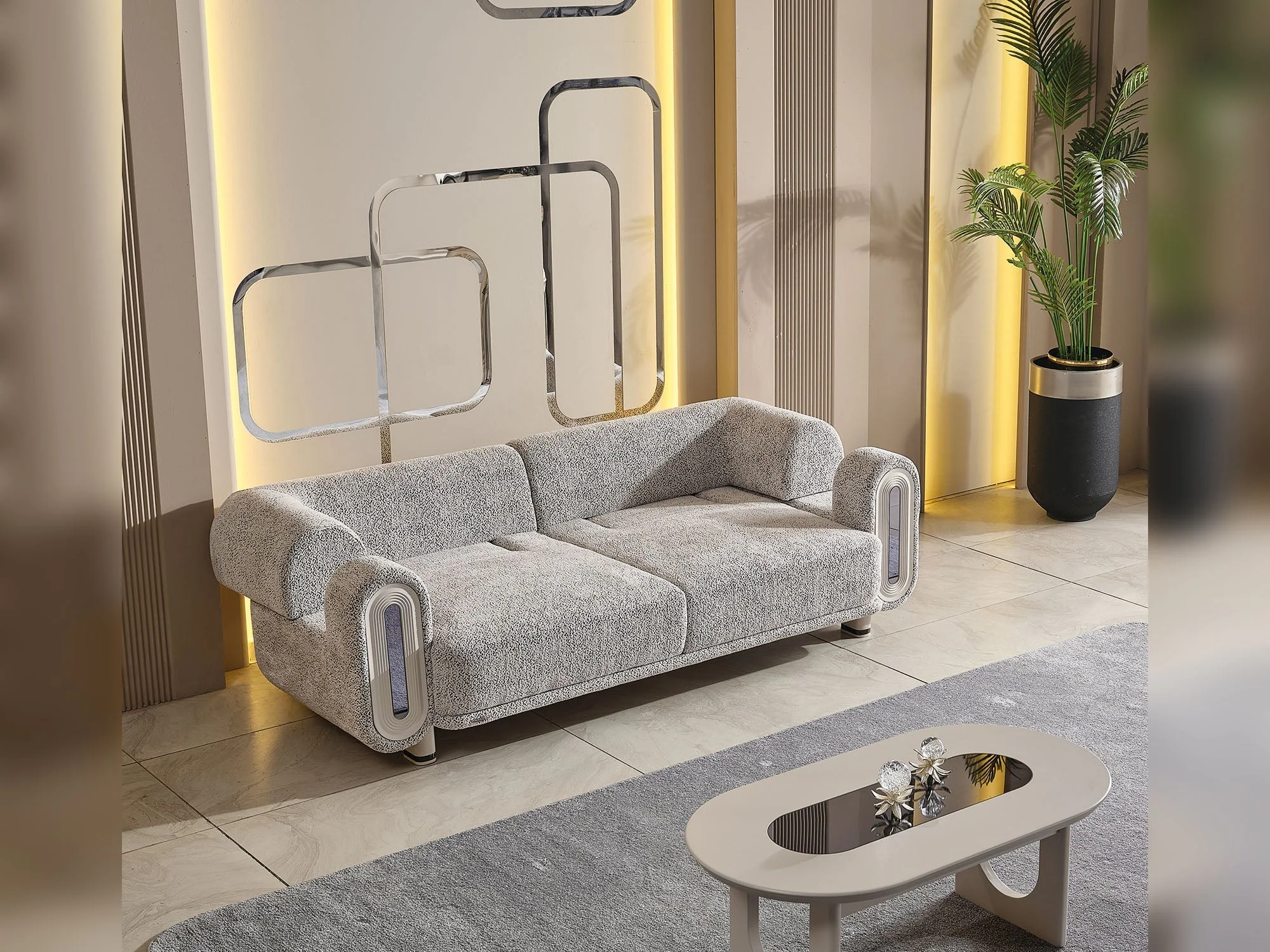 Parma Light Grey Convertible Sofa - Image 4