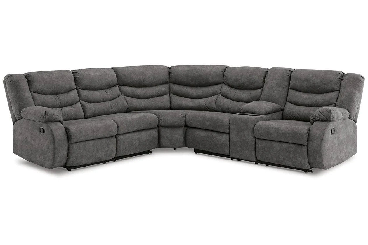 Partymate Slate 2-Piece Manual Reclining Sectional - Image 7