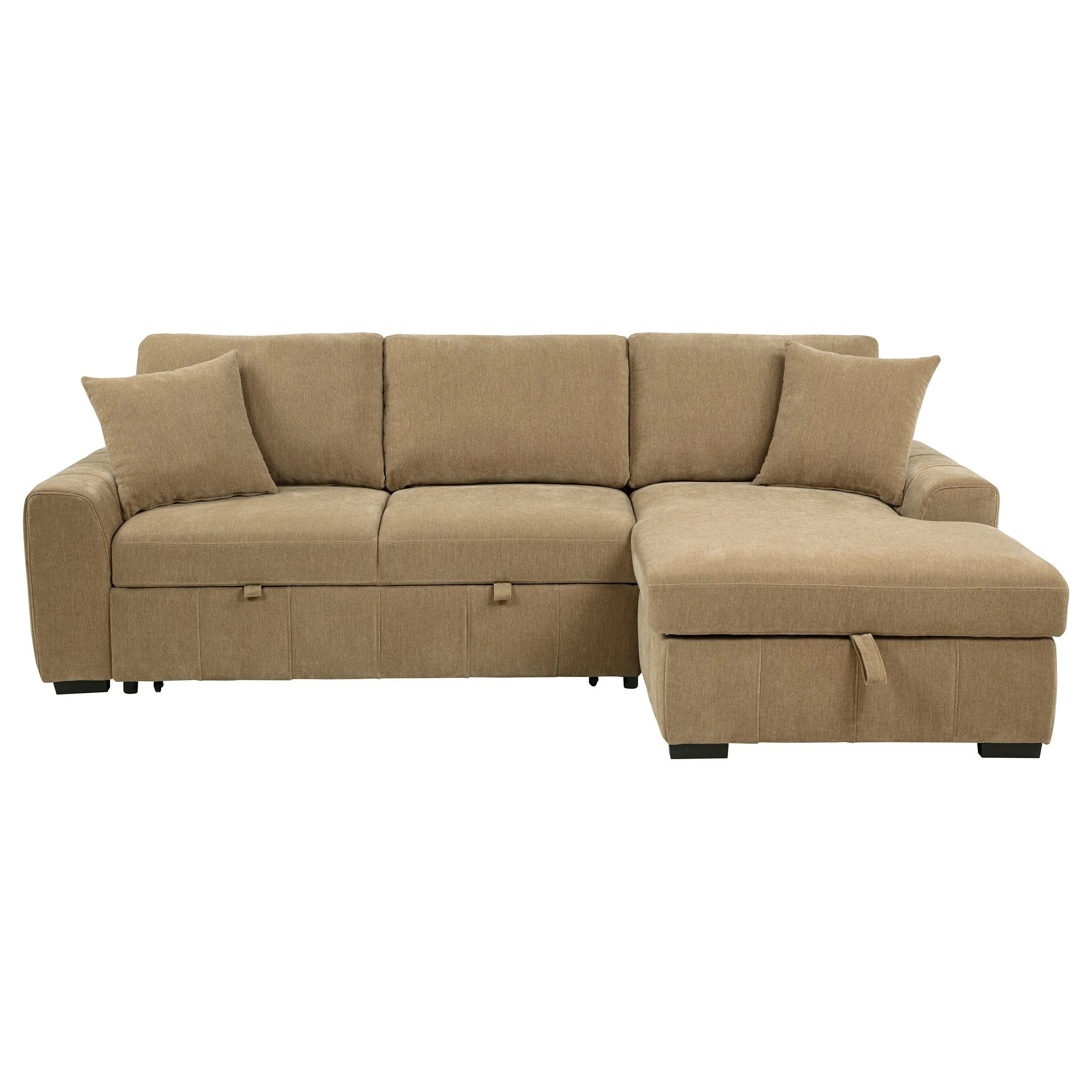 Pastrana Camel Upholstered Sleeper Sectional Sofa - Image 4