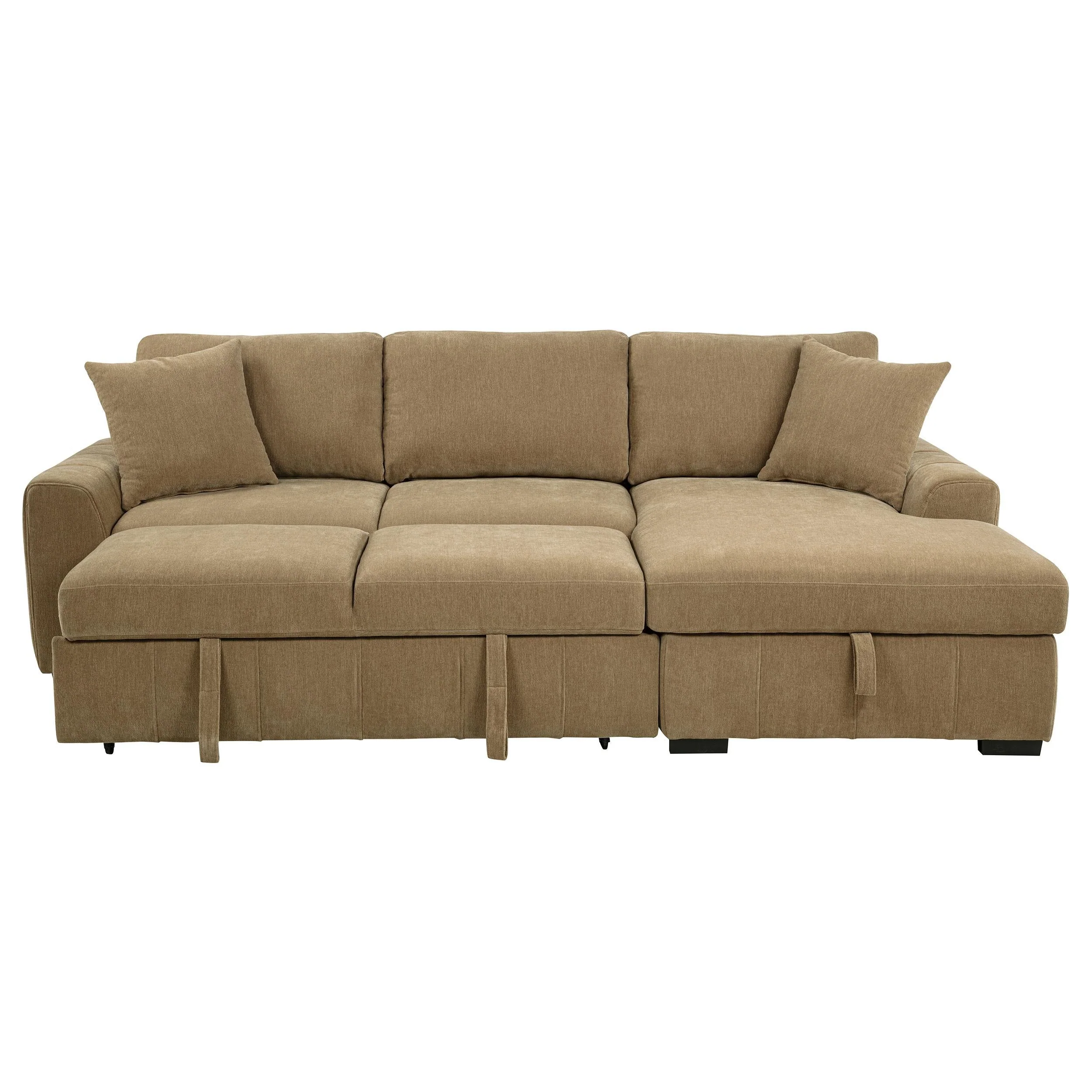 Pastrana Camel Upholstered Sleeper Sectional Sofa - Image 5