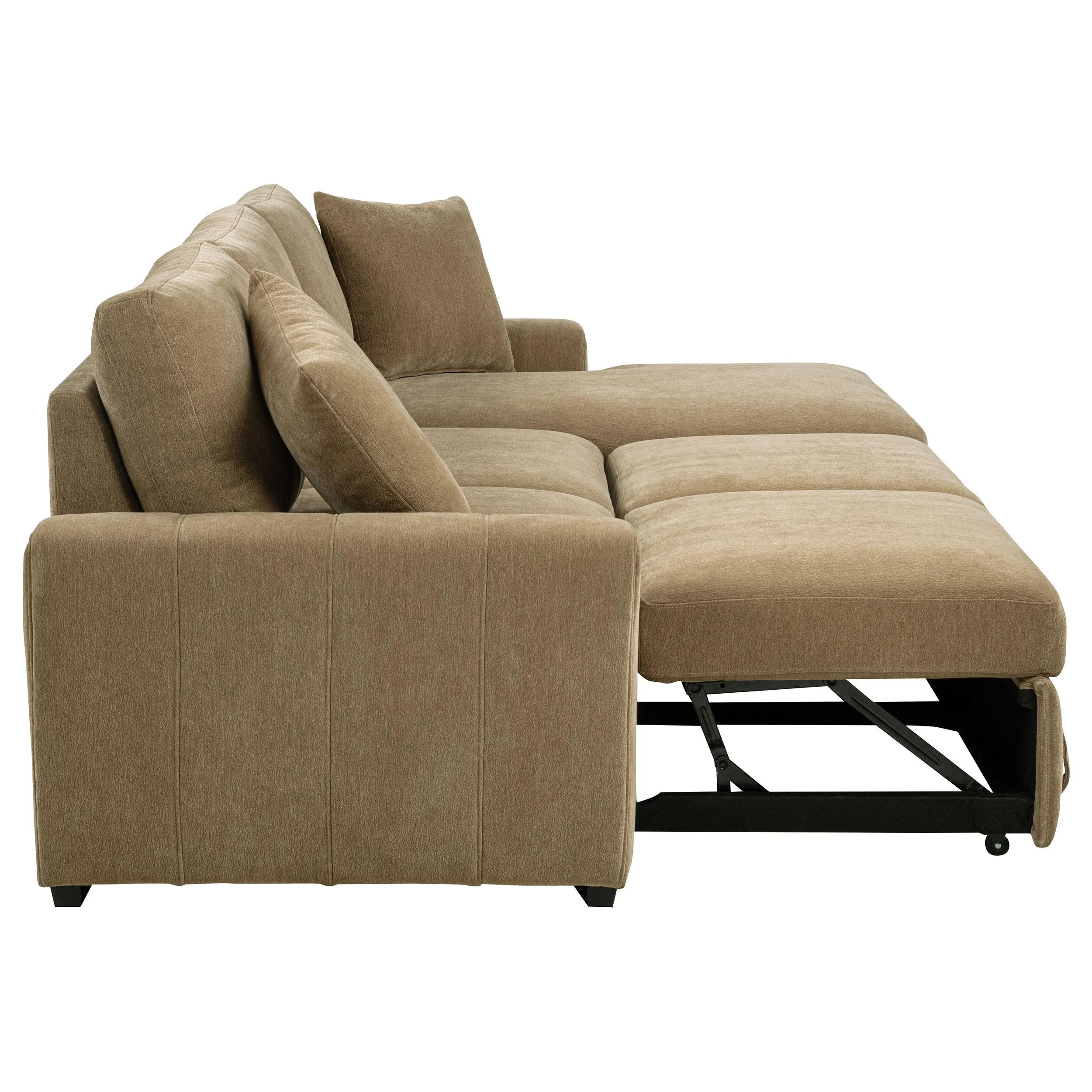 Pastrana Camel Upholstered Sleeper Sectional Sofa - Image 9