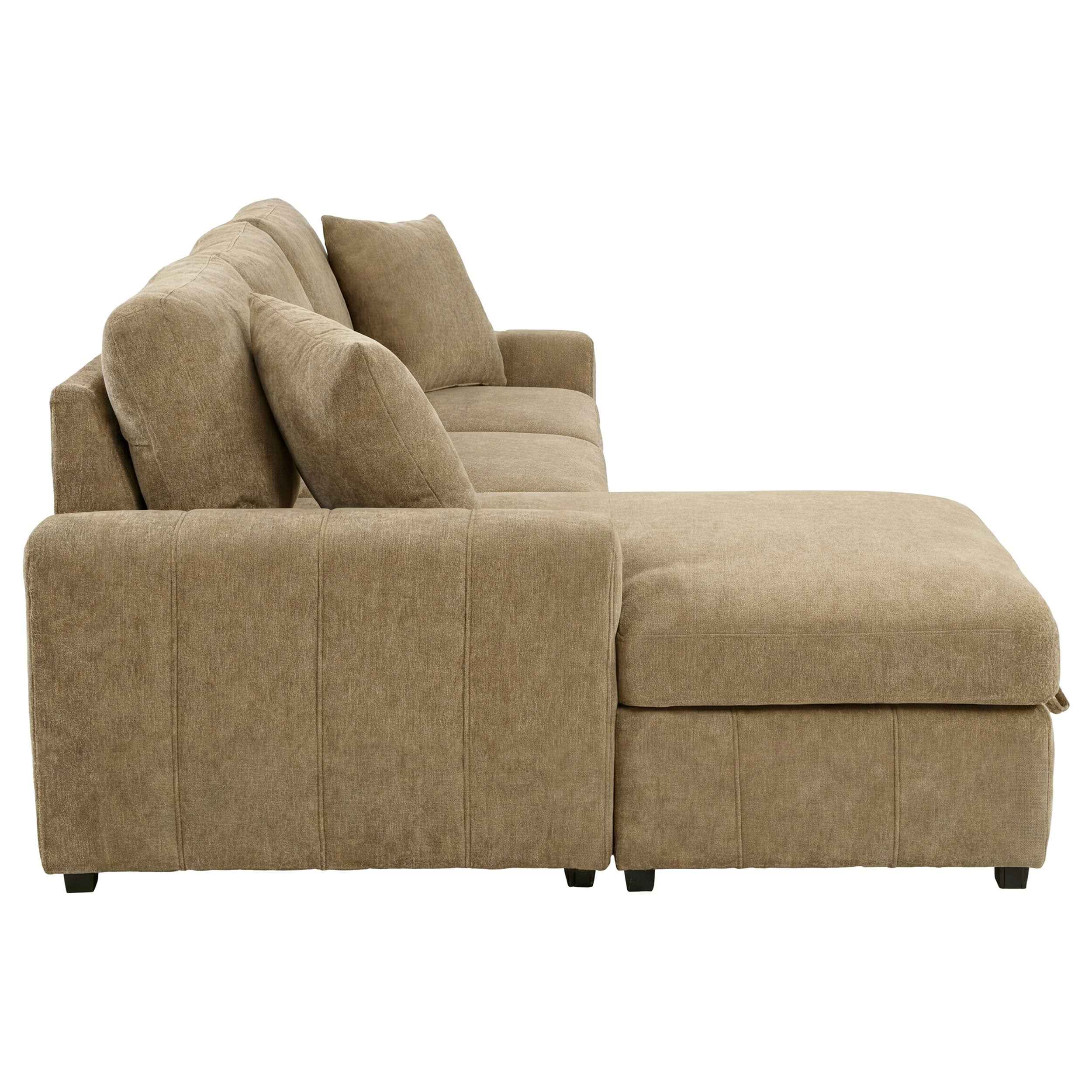 Pastrana Camel Upholstered Sleeper Sectional Sofa LAF Chaise - Image 9