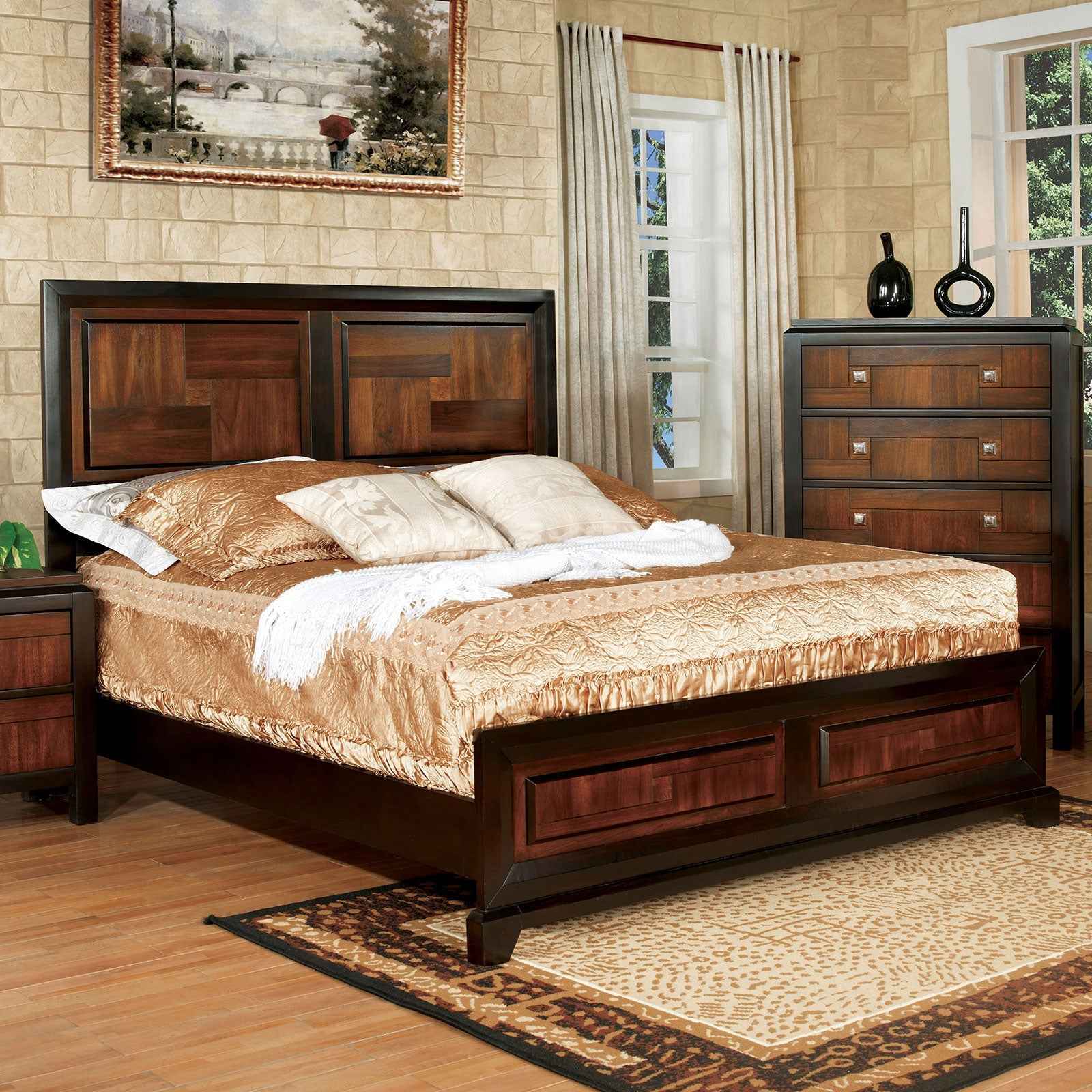 Patra Acacia/Walnut 4-Piece Queen Bedroom Set - Image 2