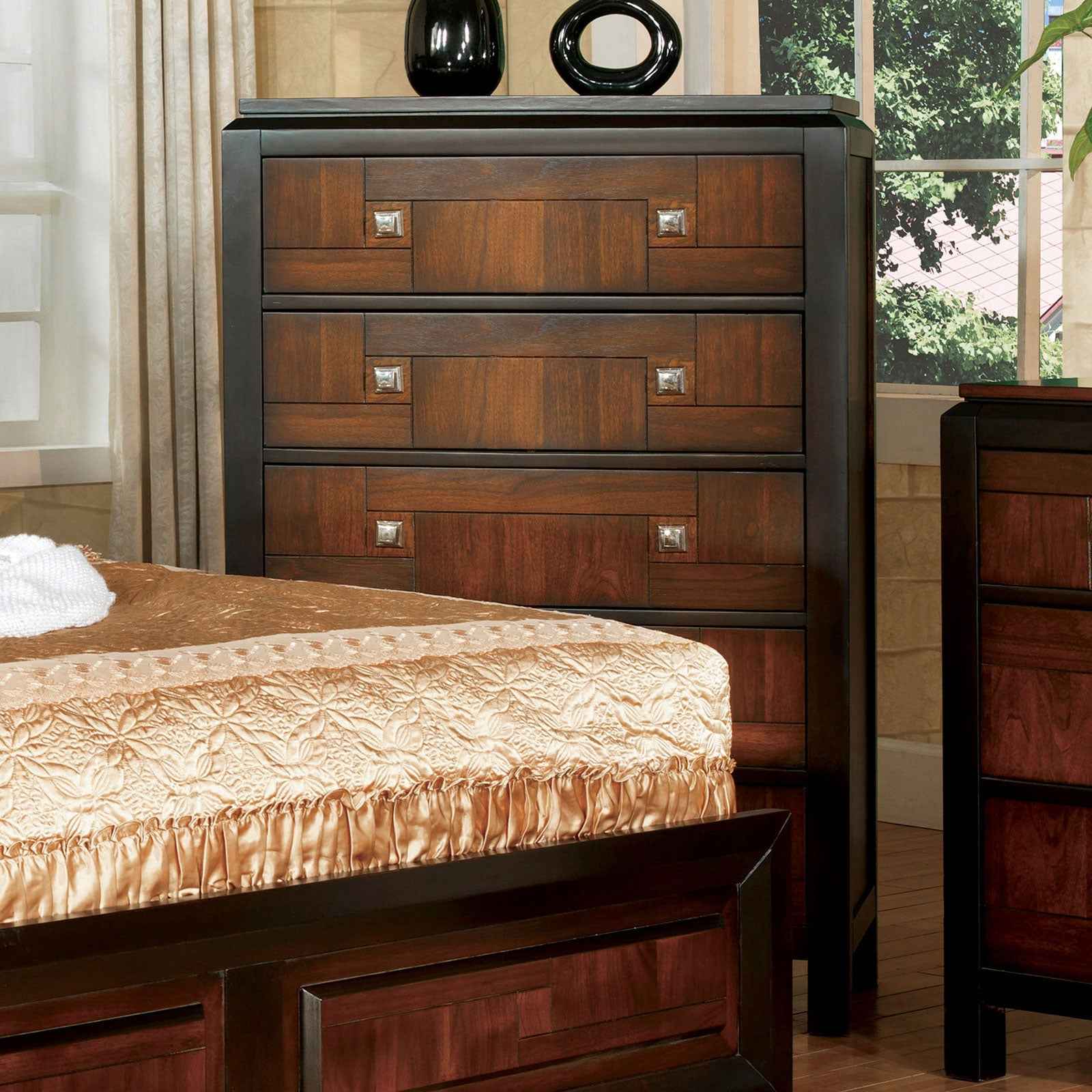 Patra Acacia/Walnut 4-Piece Queen Bedroom Set - Image 3