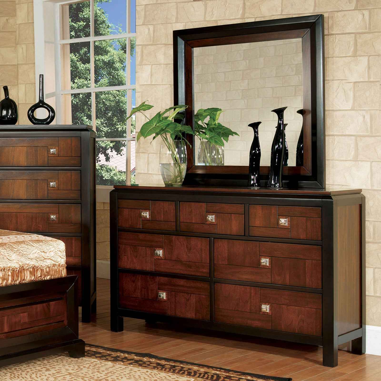 Patra Acacia/Walnut 4-Piece Queen Bedroom Set - Image 4