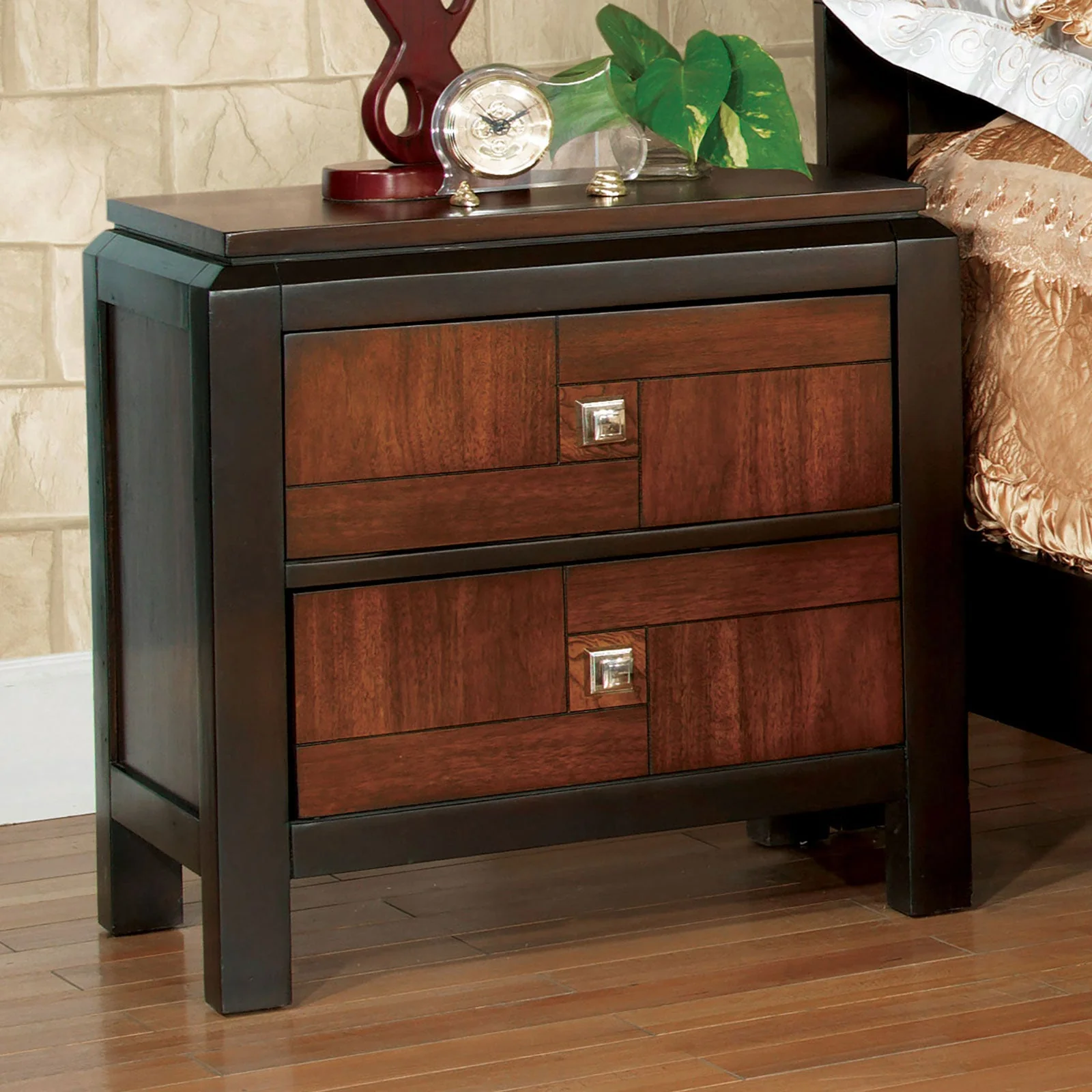 Patra Acacia/Walnut 4-Piece Queen Bedroom Set - Image 6