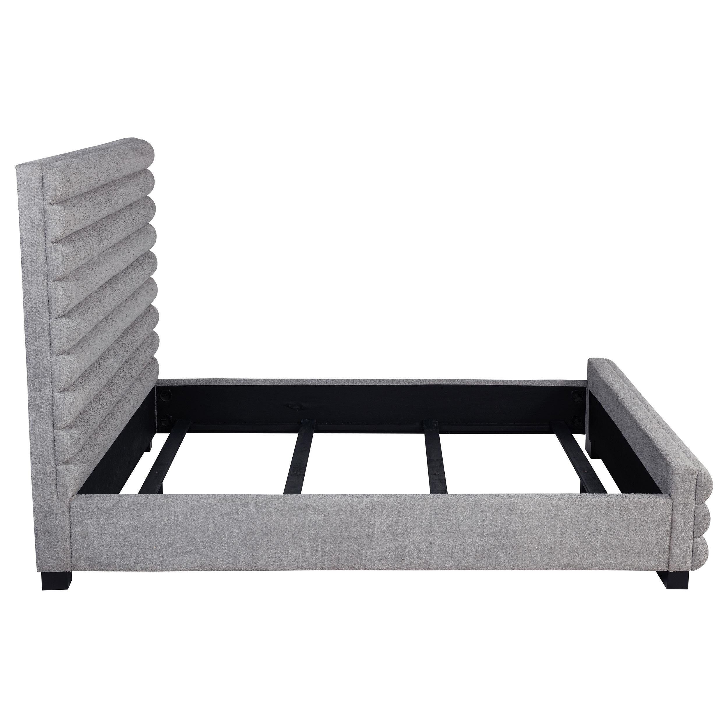 Patricia 58-inch Boucle Upholstered California King Bed Grey - Image 5