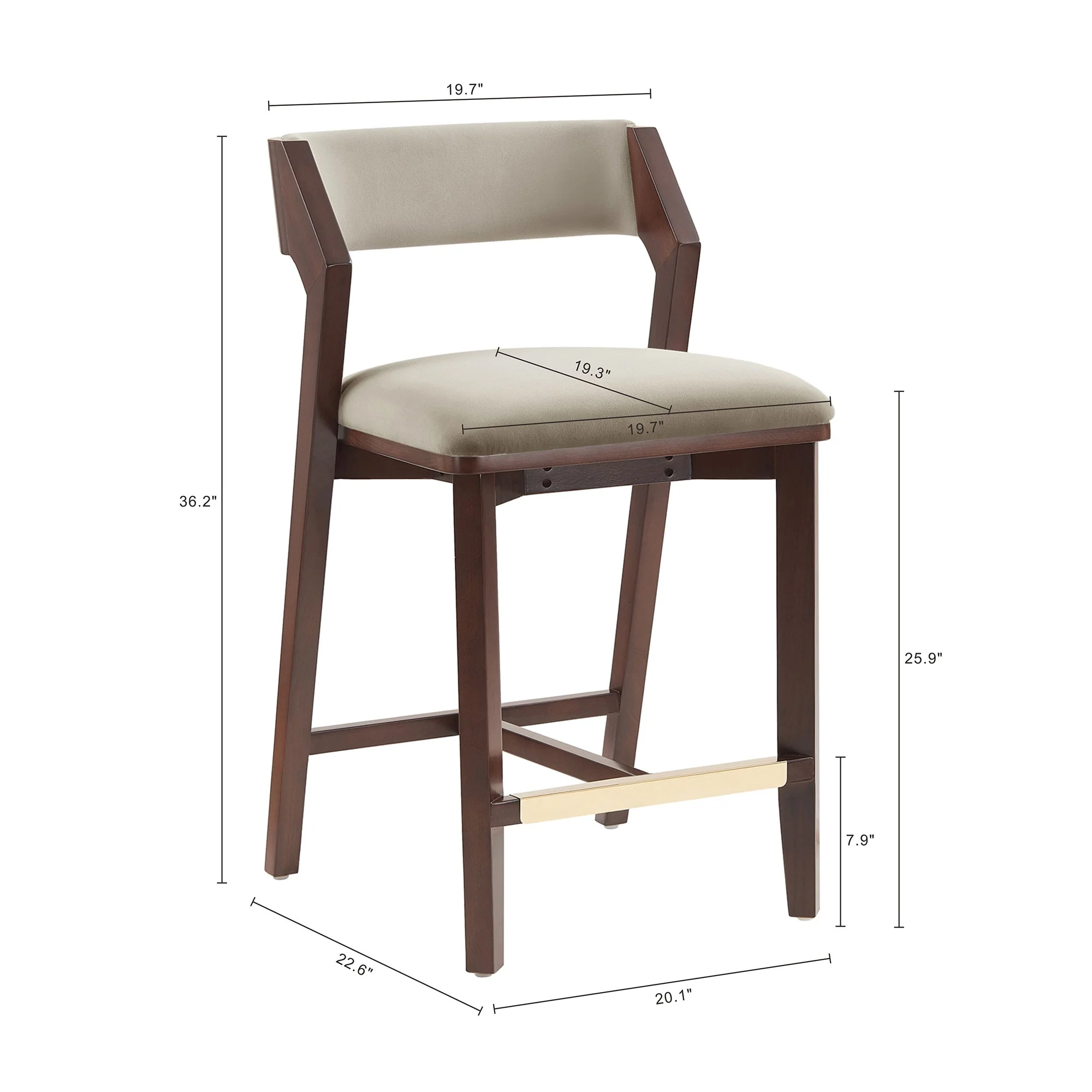 Patricia Counter Stool in Linen (set of 2) - Image 3