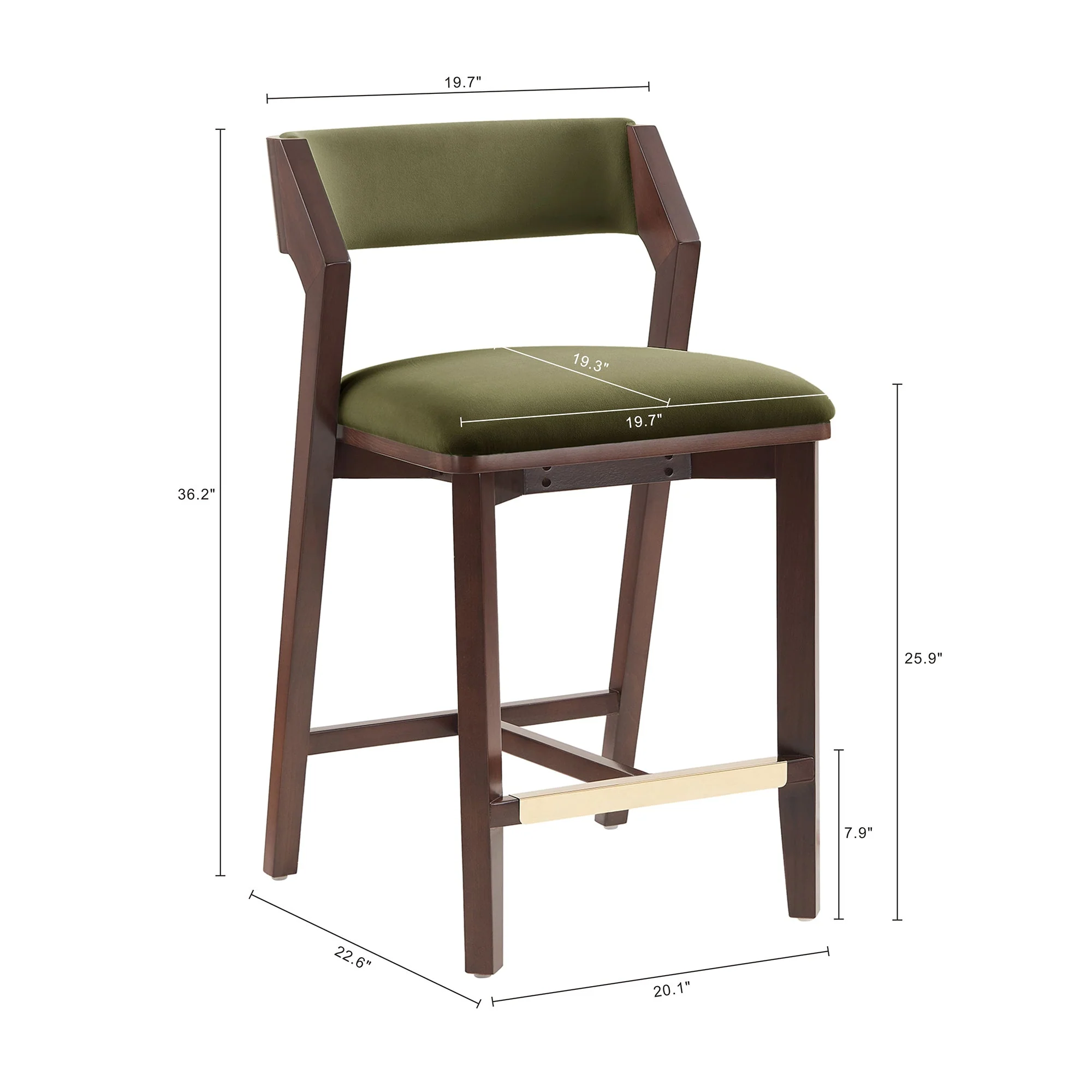 Patricia Counter Stool in Turtle Green (set of 3) - Image 3