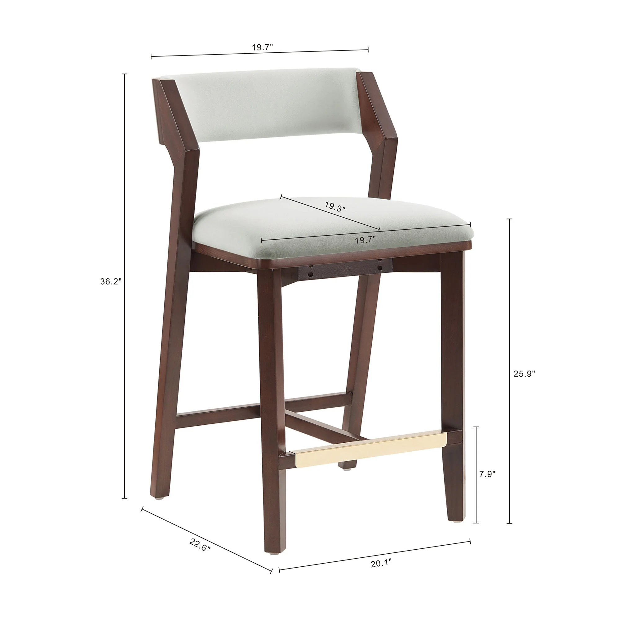 Patricia Counter Stool in White Glacier (set of 2) - Image 3