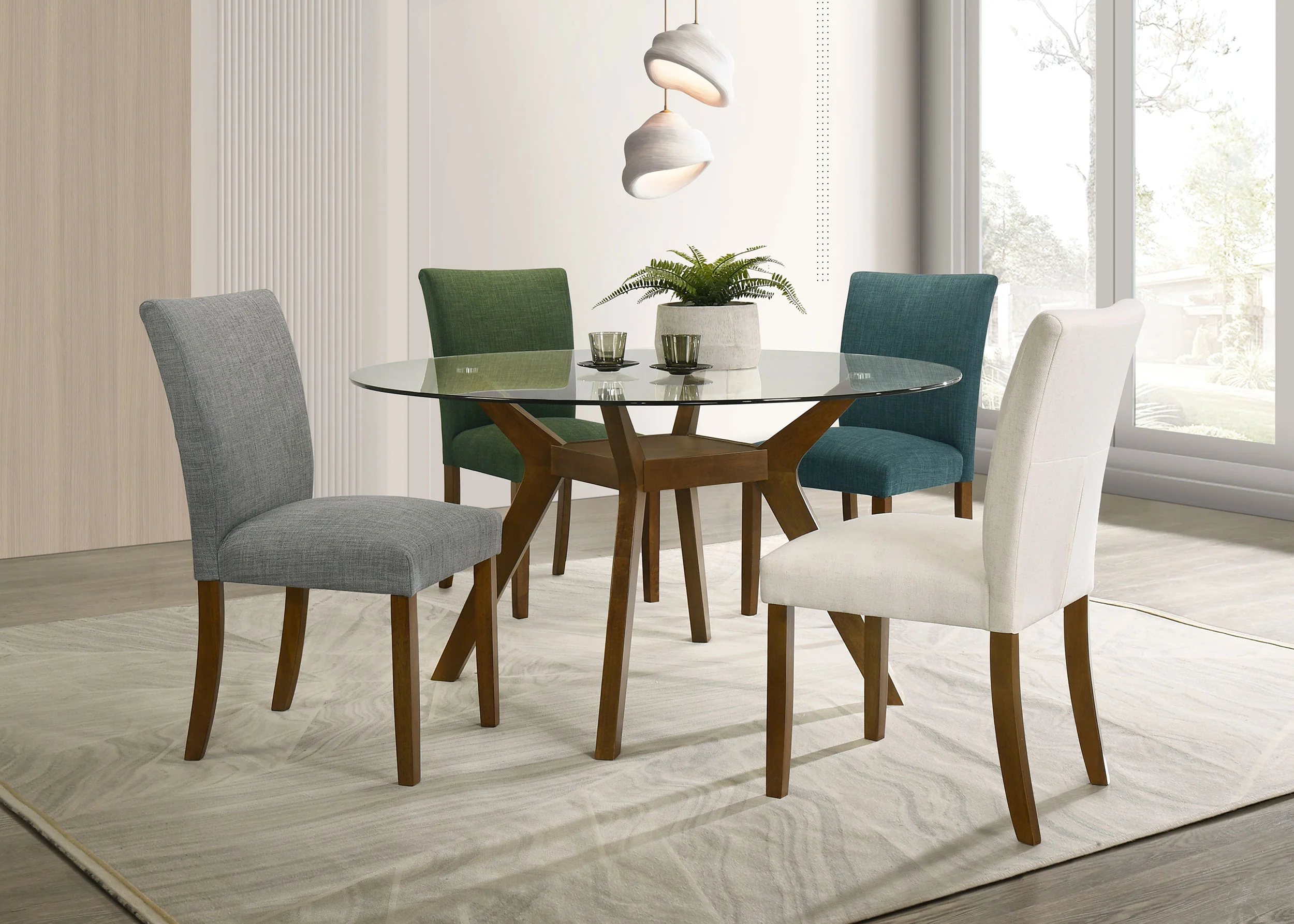 Paxton Brown Round 48-inch Glass Top Wood Dining Table - Image 10