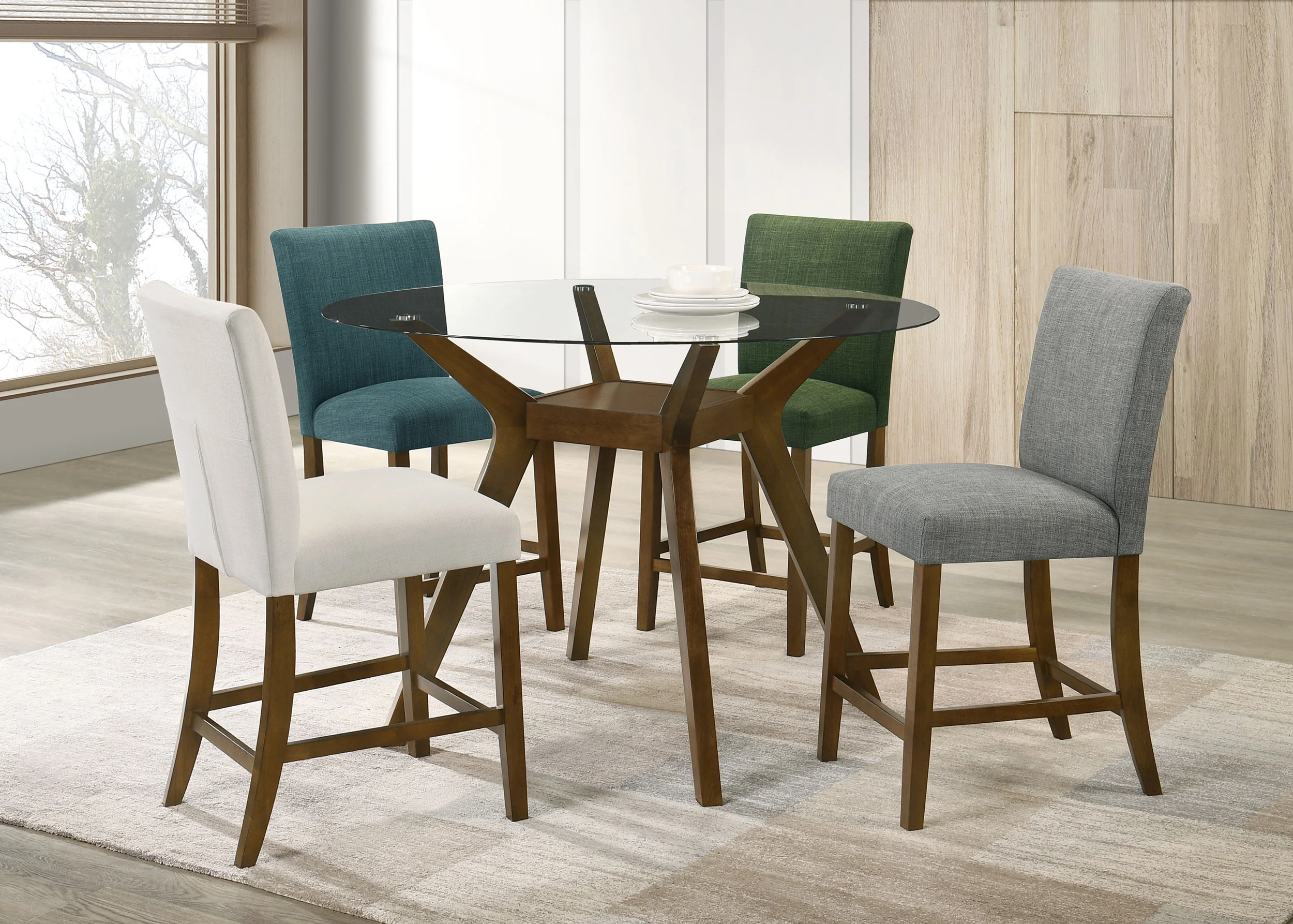 Paxton Upholstered Counter Height Dining Chair Teal Blue (Set of 2) - Image 13