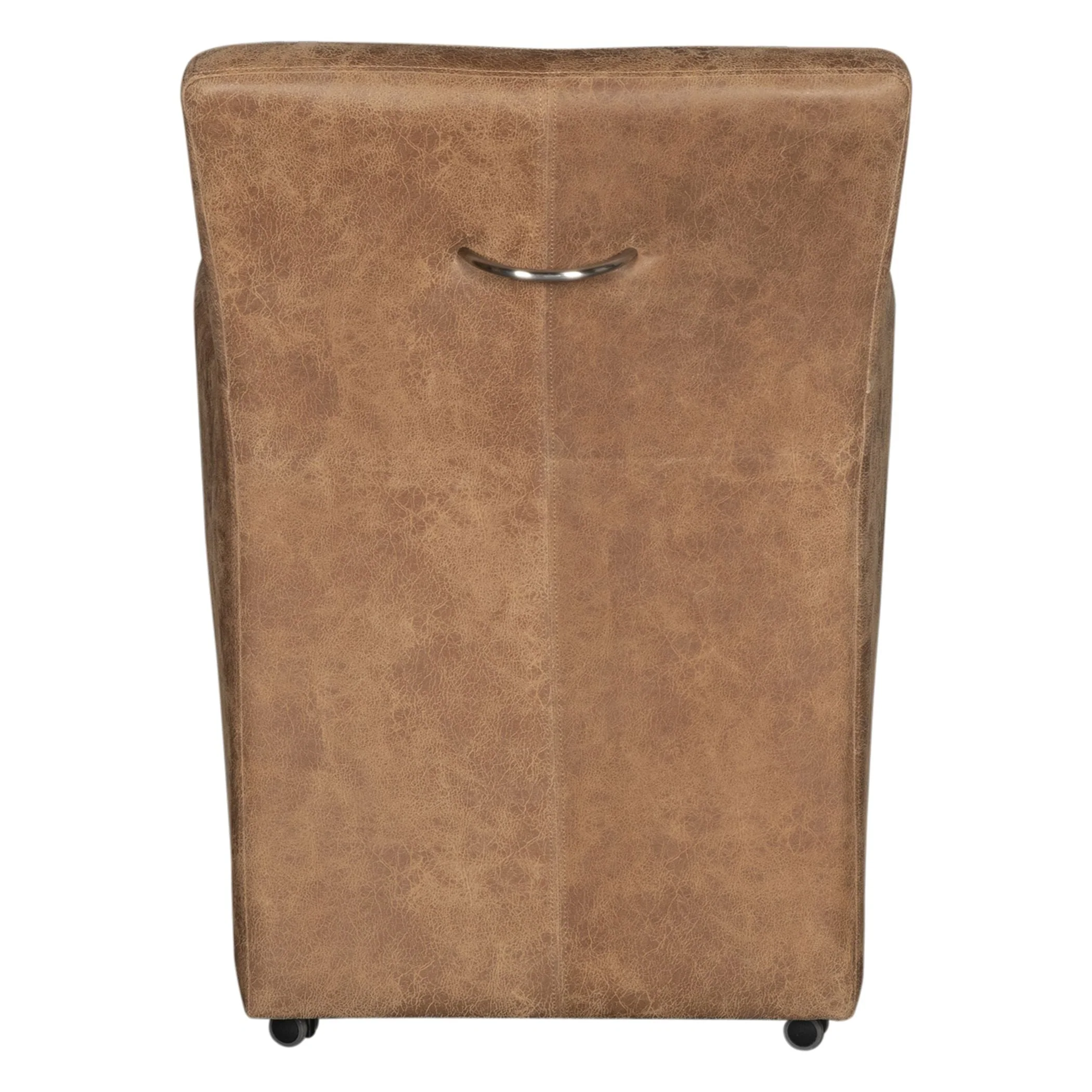 Peabody 25" Wheeled Armchair in Tan Leather - Image 5