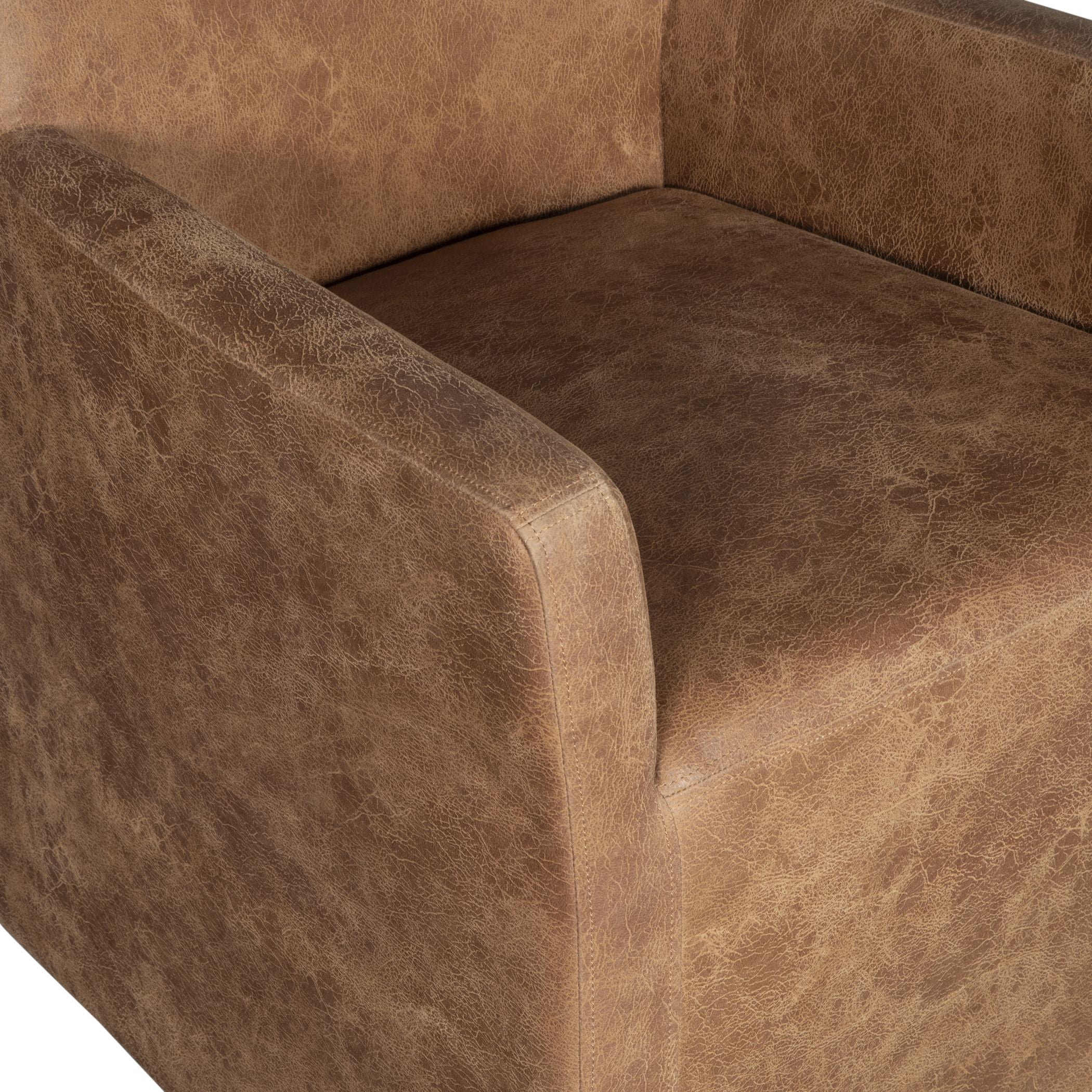 Peabody 25" Wheeled Armchair in Tan Leather - Image 7