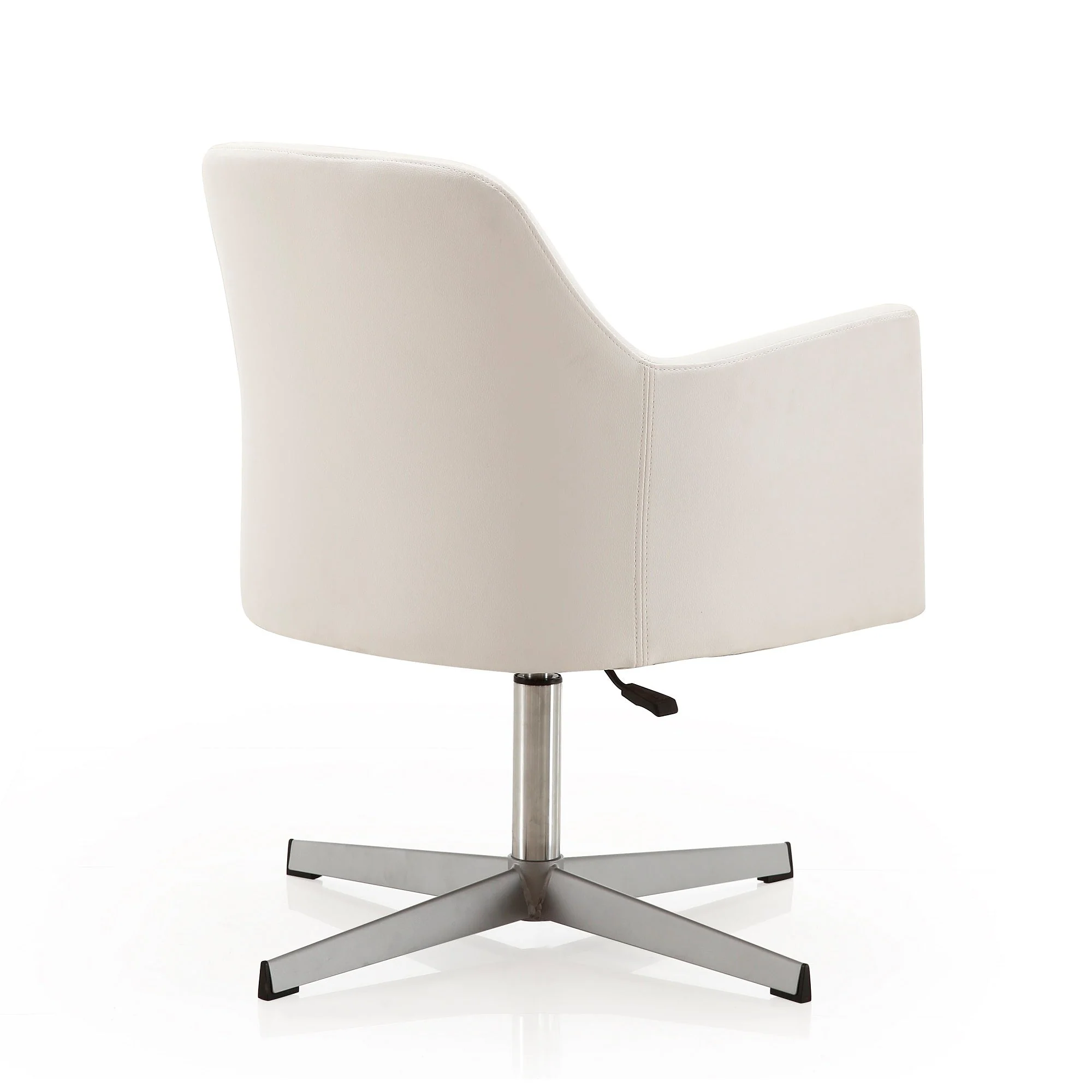 Pelo Adjustable Height Swivel Accent Chair in White and Polished Chrome (set of 2) - Image 6