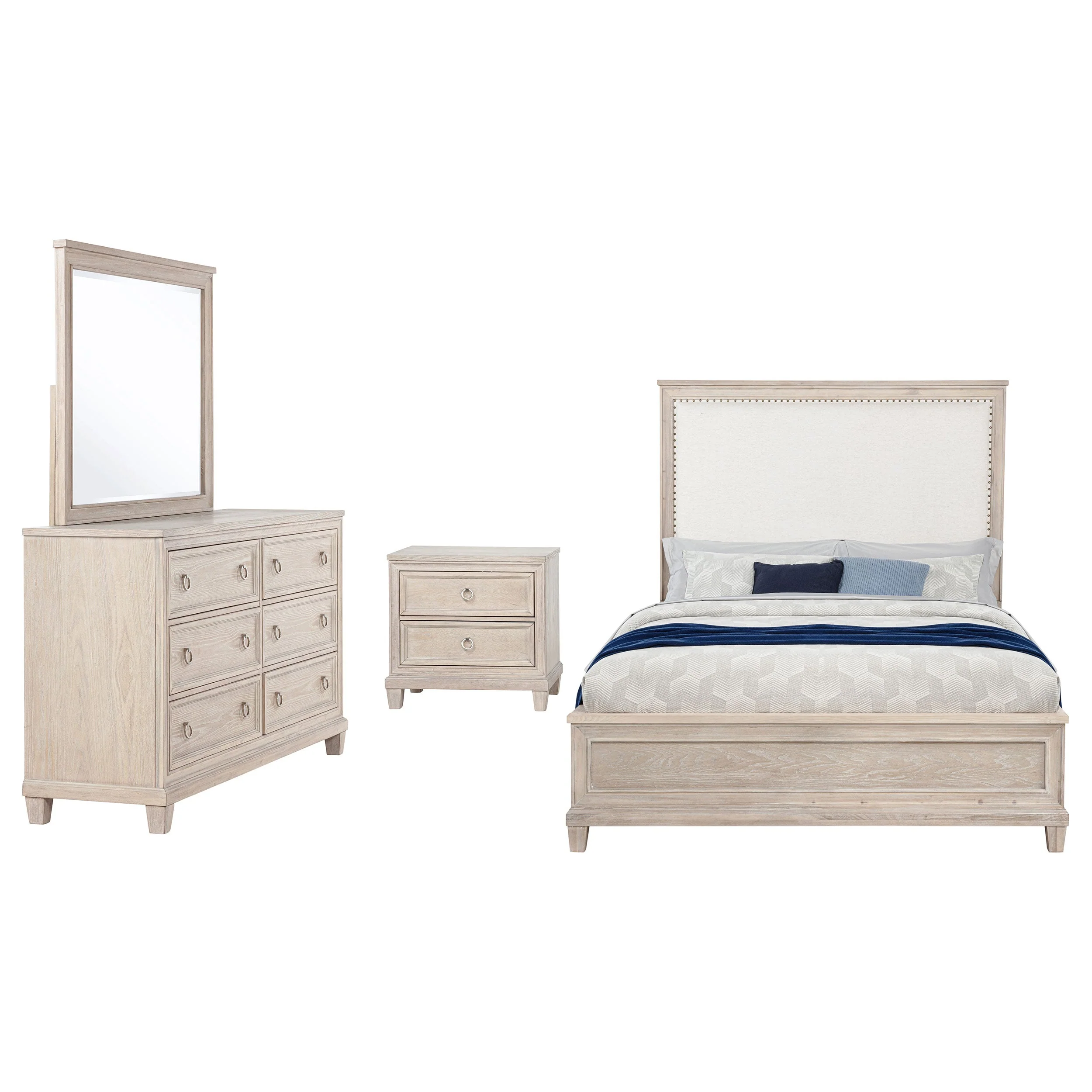 Pembroke Washed Oak 4-piece California King Bedroom Set - Image 2