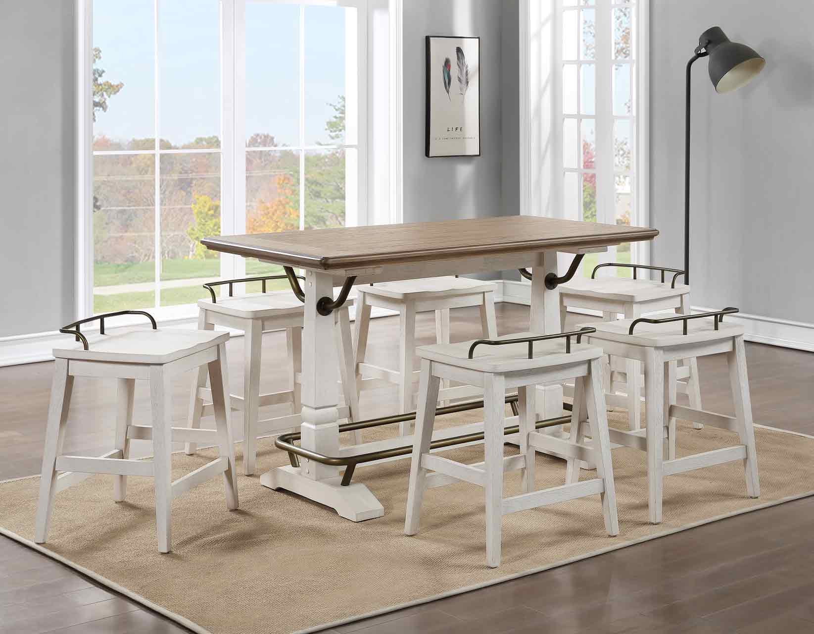 Pendleton Ivory/Honey Oak Counter Height Dining Set - Image 2