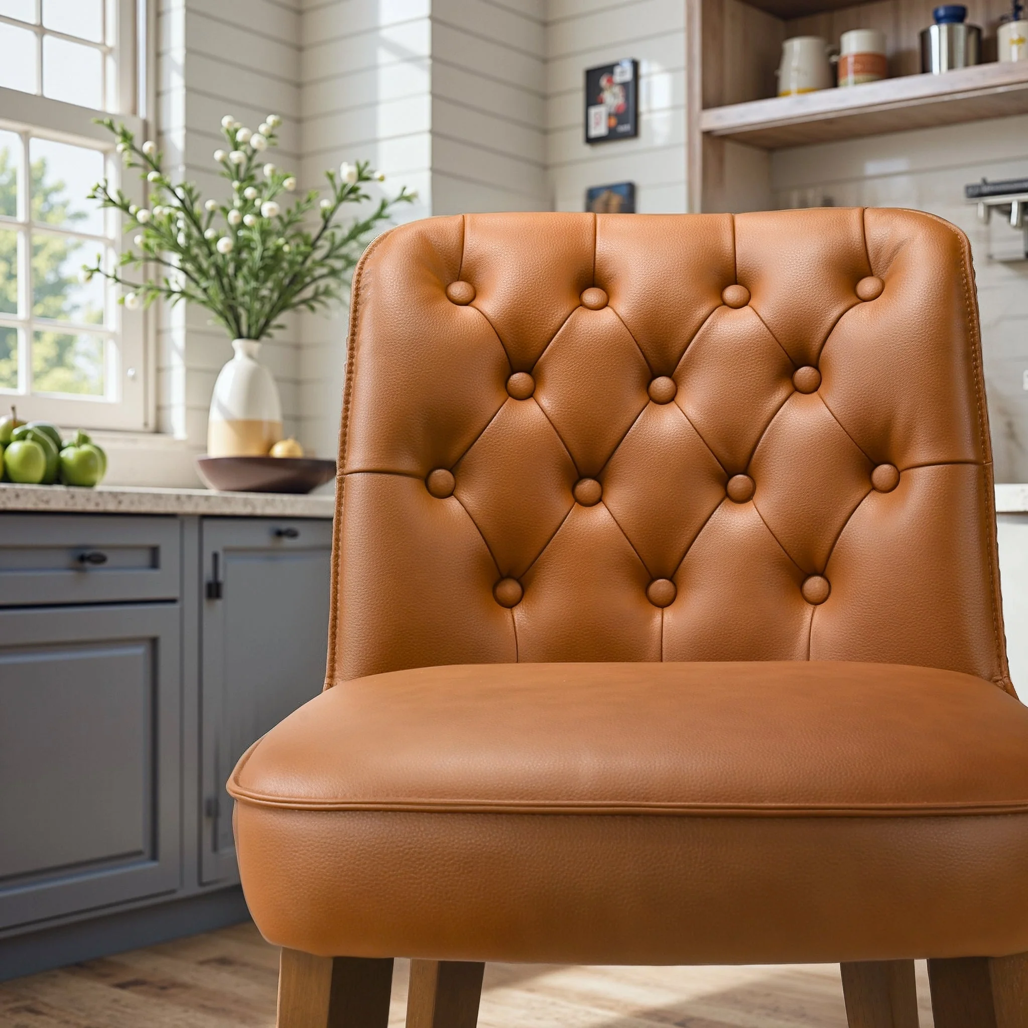 Peoria Elegant Mid-Century Modern Counter Stool for Kitchen Island - Image 4