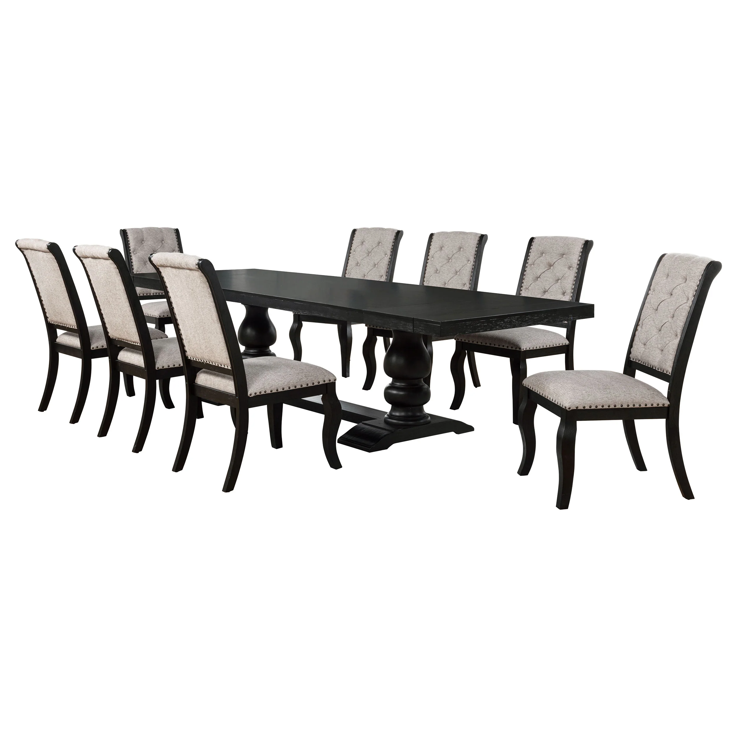 Phelps Distressed Noir 9-piece Rectangular Dining Table Set - Image 2