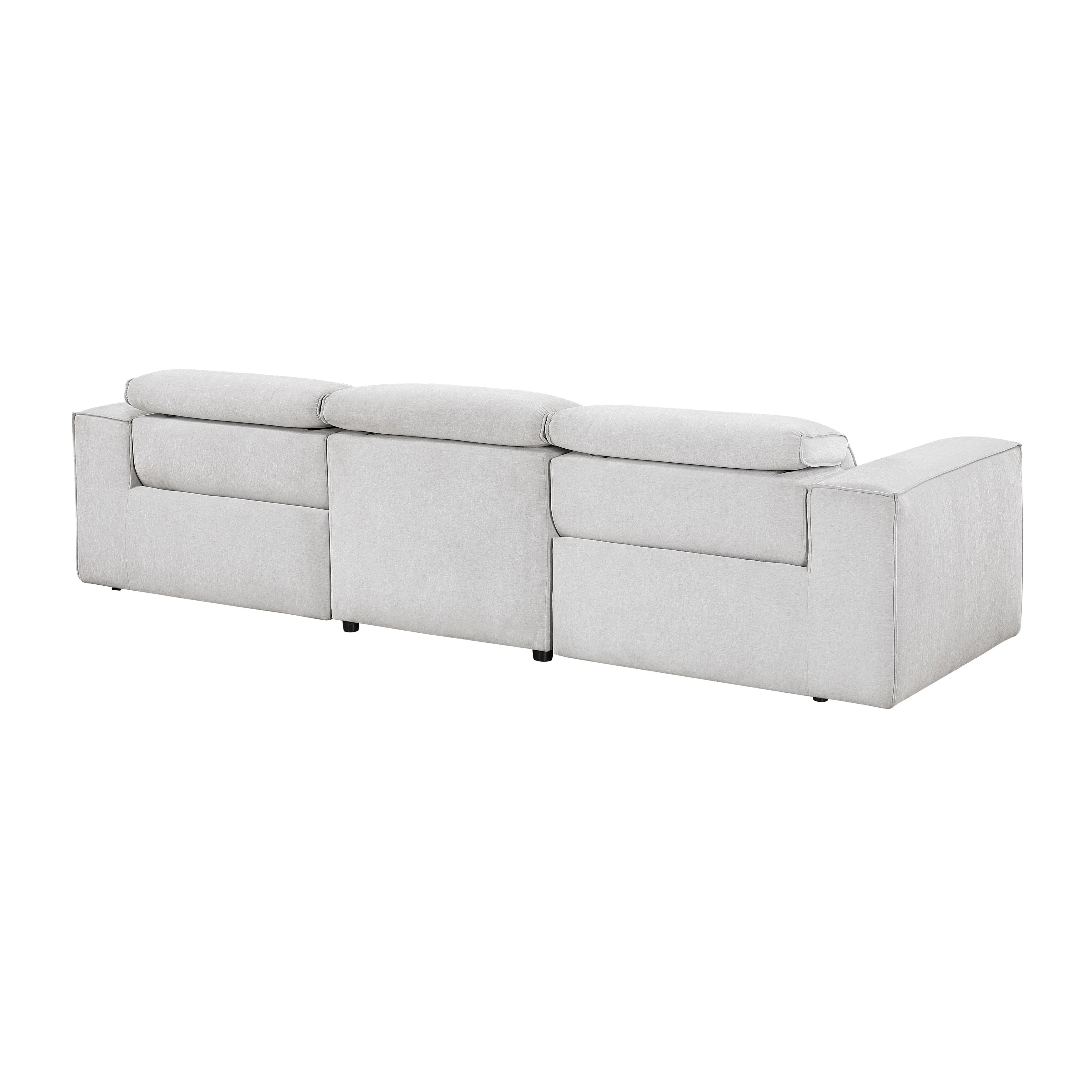 Phoebe Light Gray Power Reclining Sofa and Loveseat - Image 5