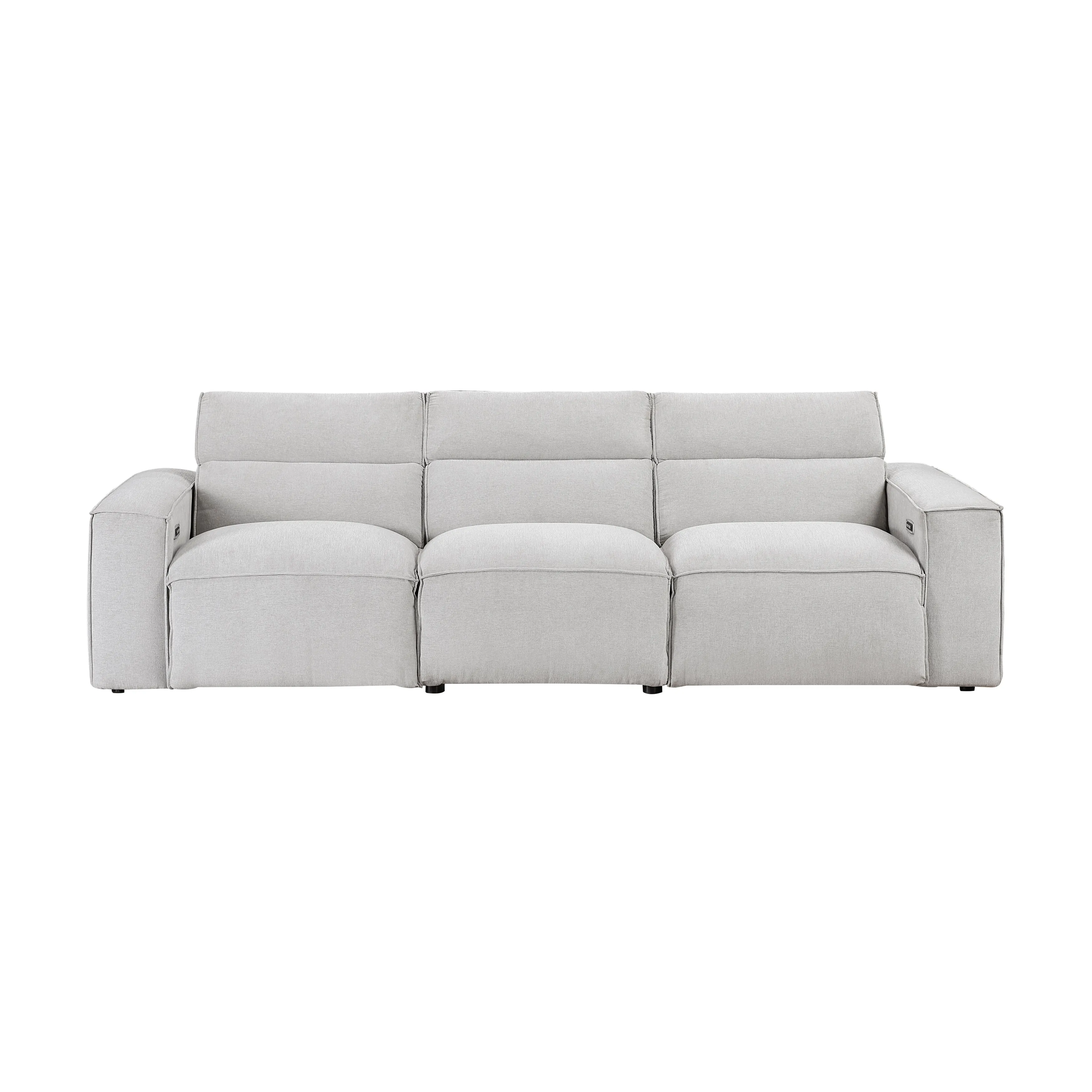 Phoebe Light Gray Power Reclining Sofa and Loveseat - Image 6