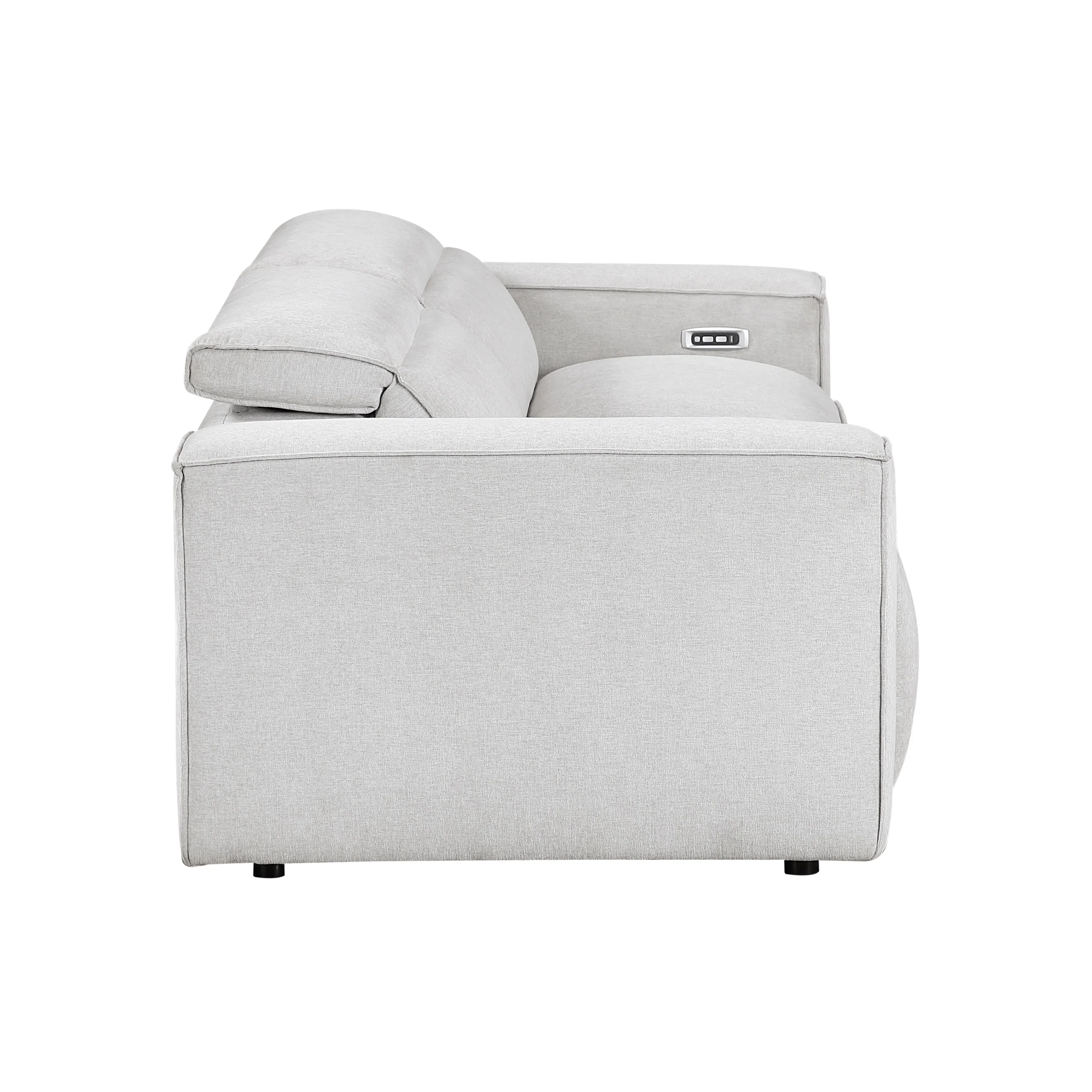 Phoebe Light Gray Power Reclining Sofa and Loveseat - Image 9