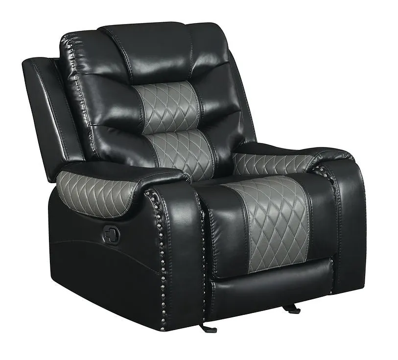 Phoenix II Black Reclining Living Room Set - Image 4