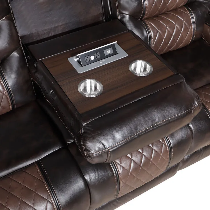 Phoenix II Brown Reclining Living Room Set - Image 5