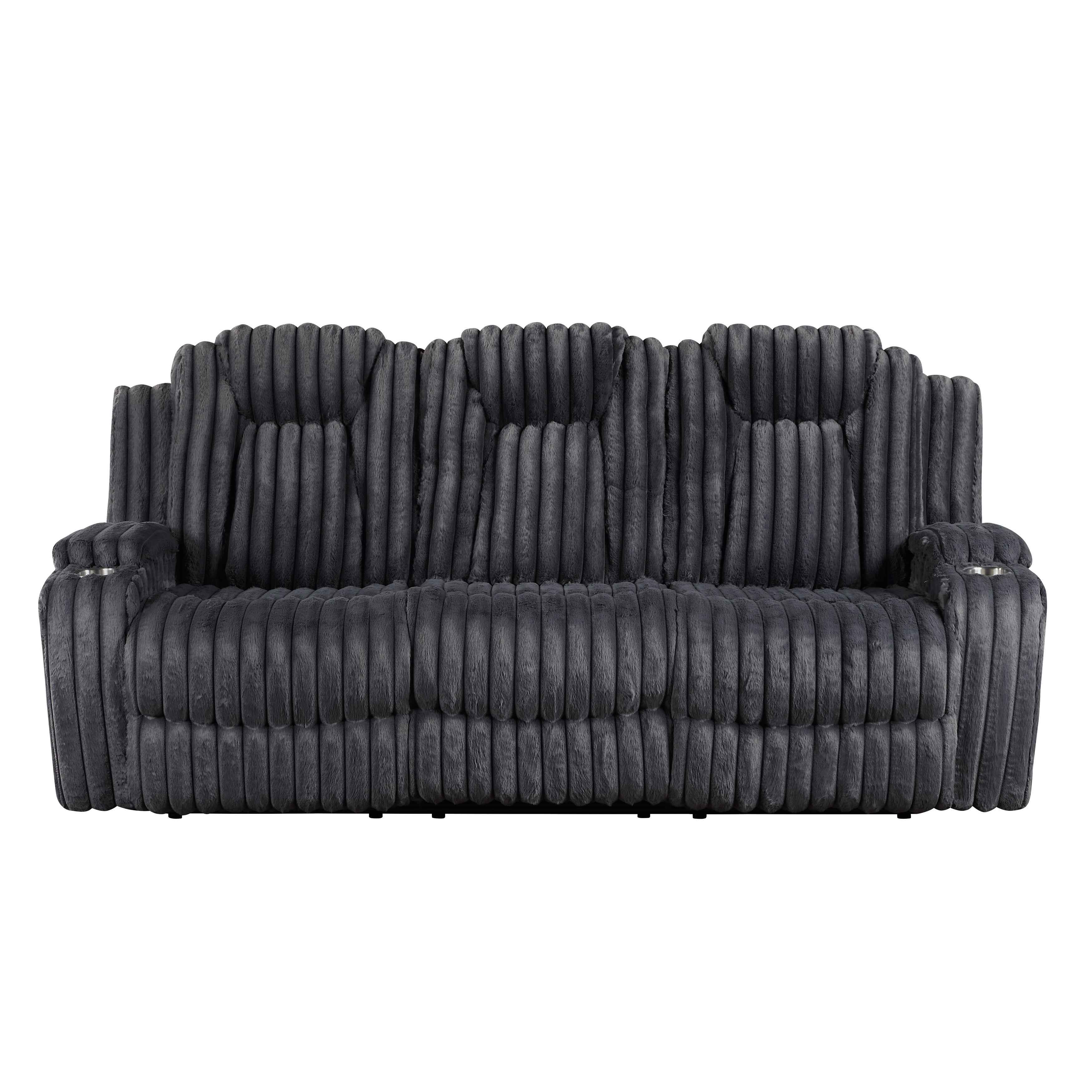 Phyllis Dark Gray Double Reclining Sofa