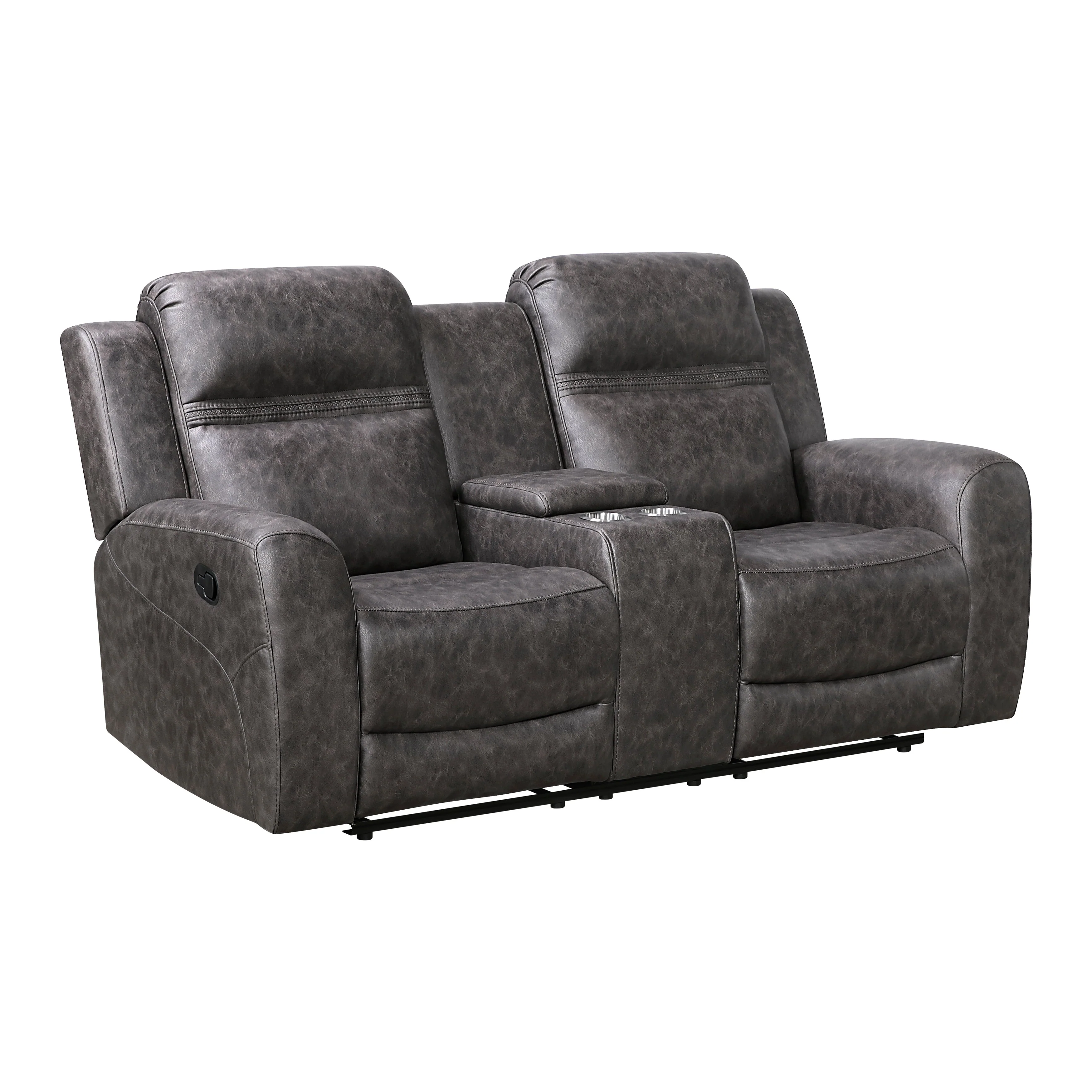 Phyllis Dark Gray Reclining Chair with Cup Holders - Image 24