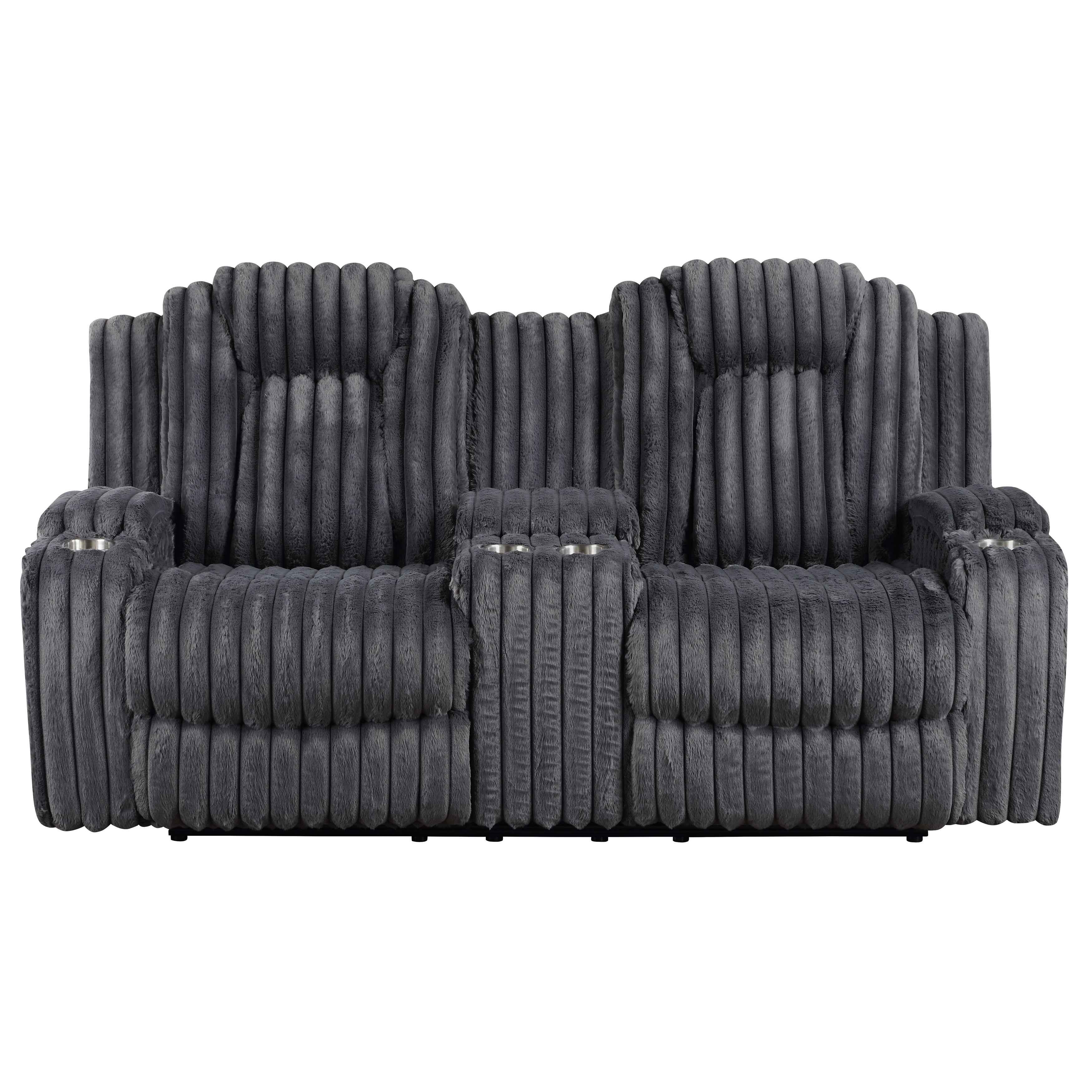 Phyllis Dark Gray Reclining Living Room Set - Image 6
