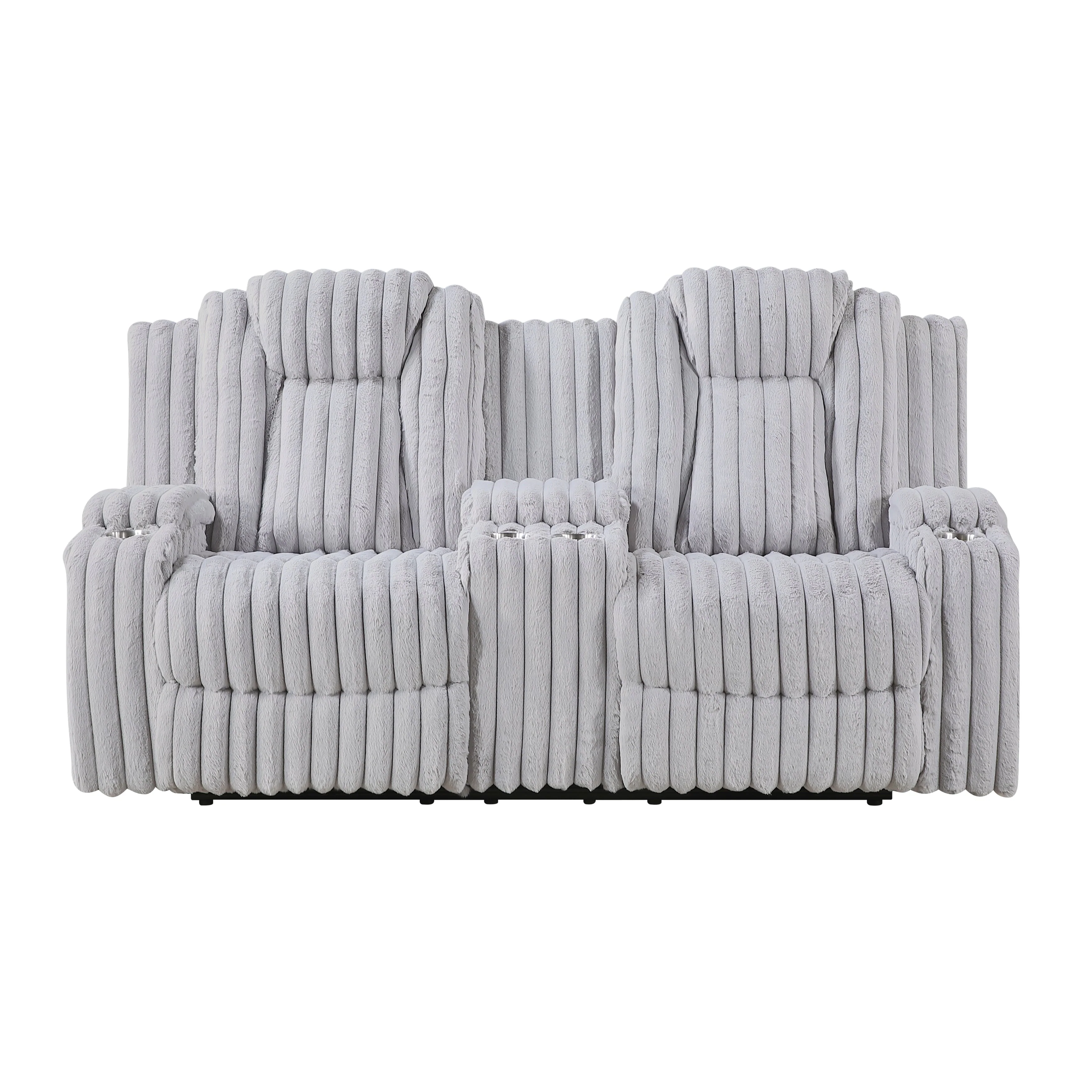 Phyllis Light Gray 2-Piece Reclining Living Room Set - Image 6
