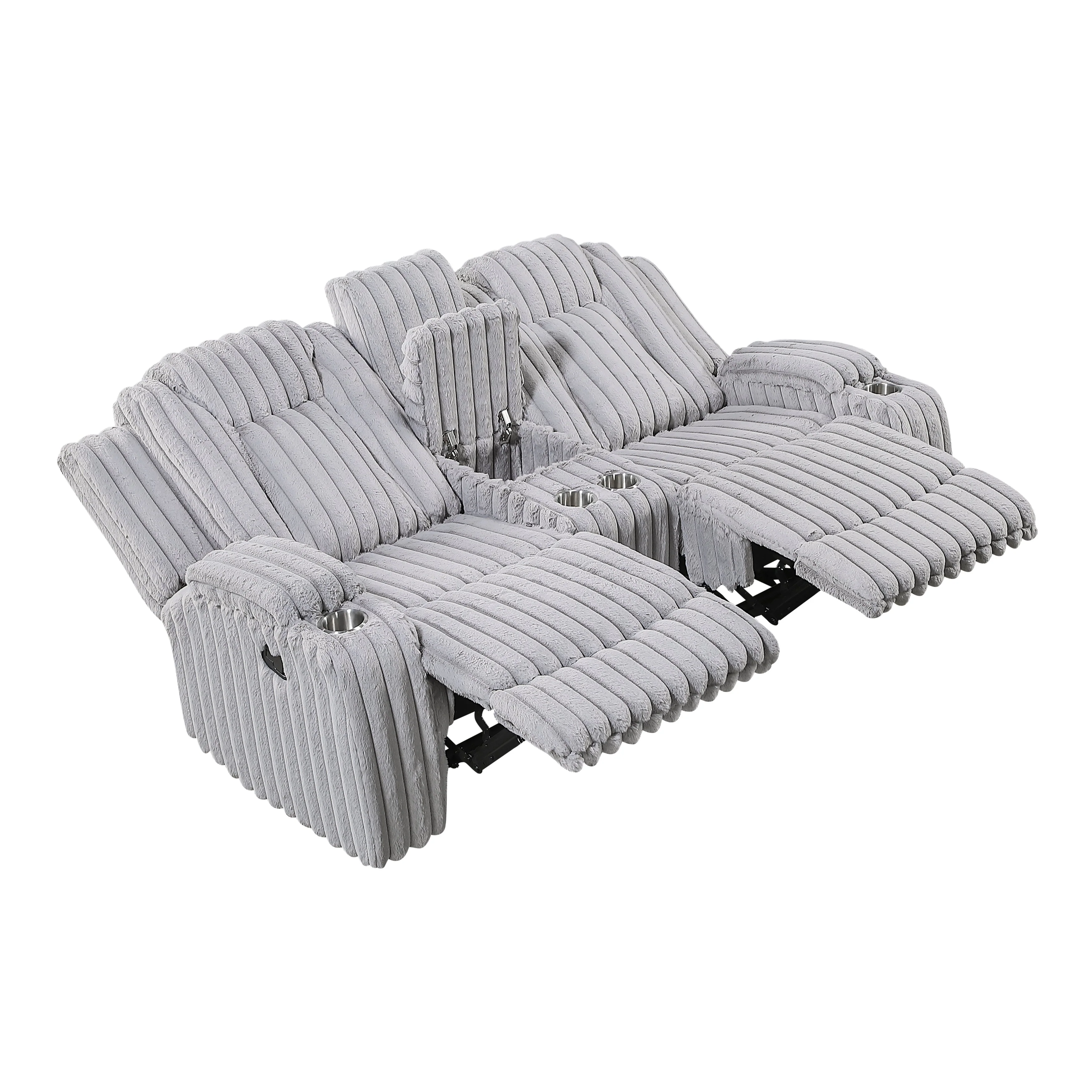 Phyllis Light Gray 2-Piece Reclining Living Room Set - Image 9