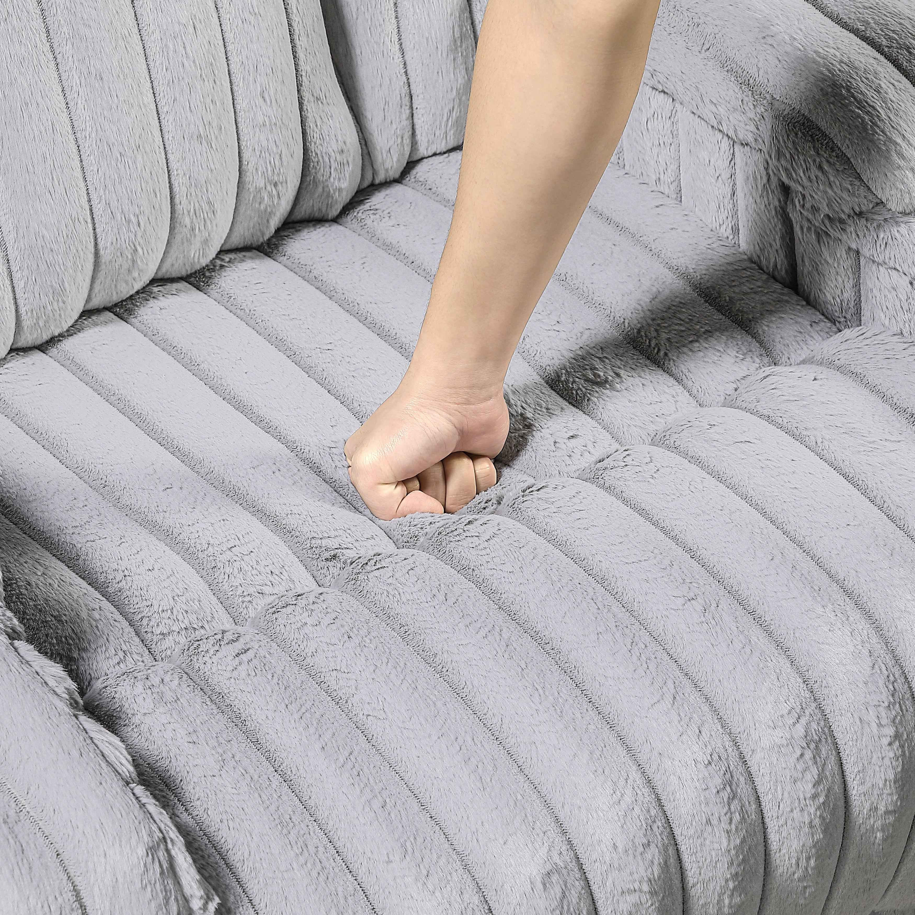 Phyllis Light Gray Double Reclining Sofa - Image 6