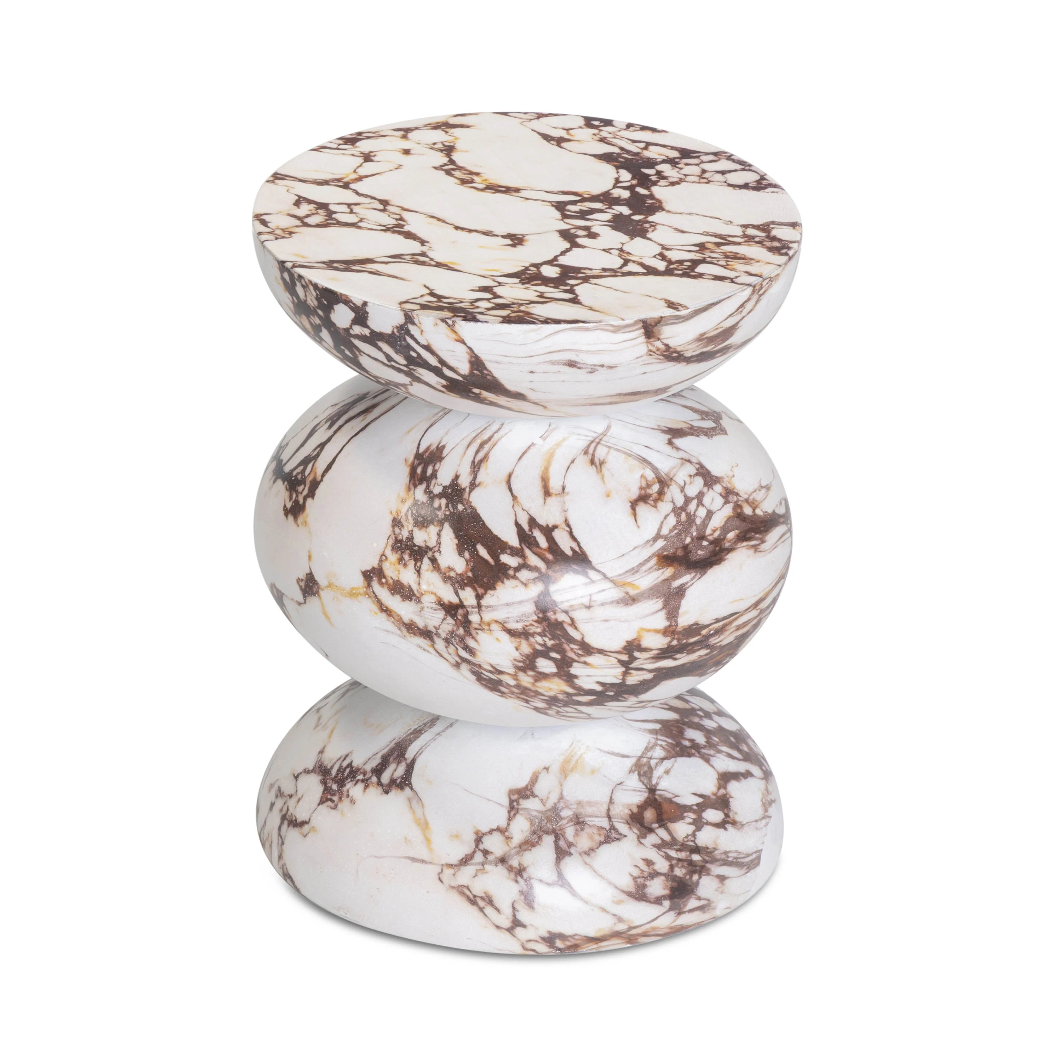Pia Red Faux Marble Indoor/Outdoor Concrete Side Table - Image 3