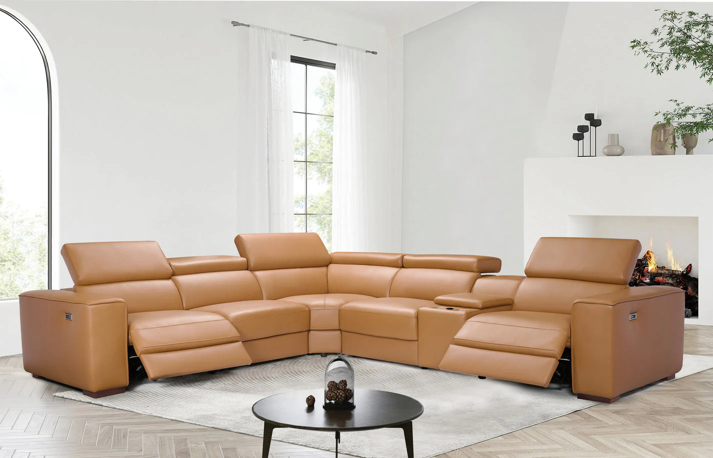 Picasso II Caramel 7-Piece 3 Power Reclining Sectional
