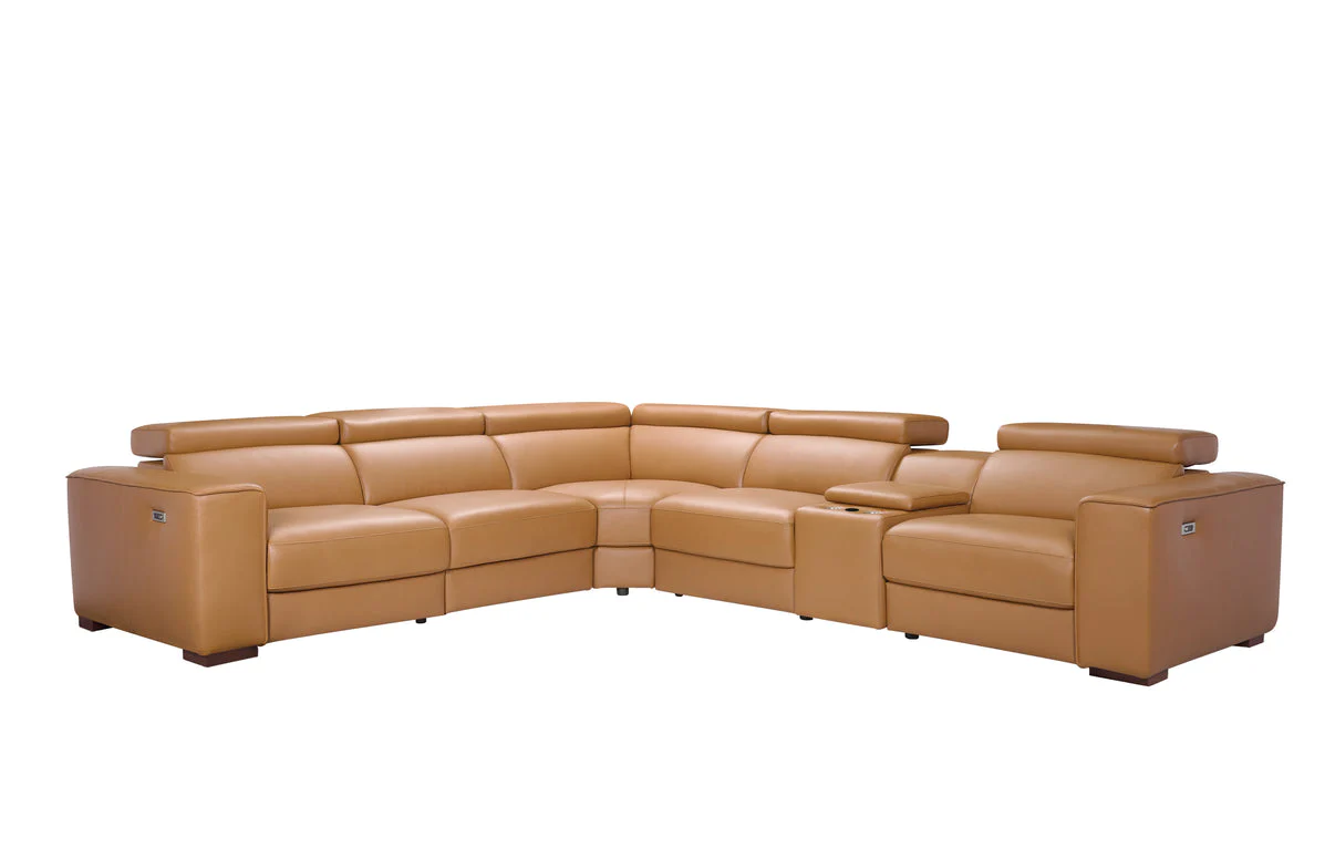 Picasso II Caramel 7-Piece 3 Power Reclining Sectional - Image 5