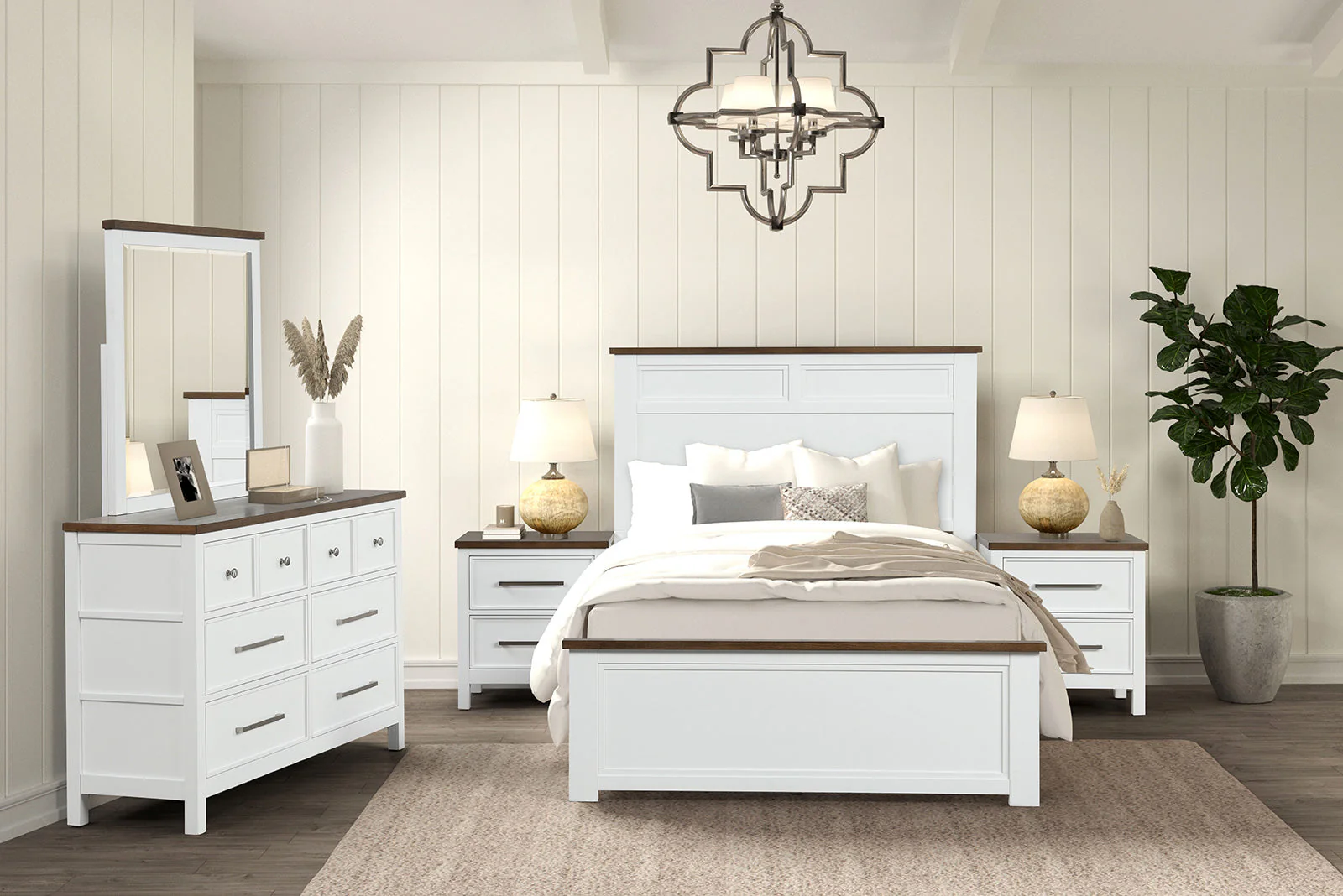 Pinetop White/Dark Brown Twin Bed - Image 4