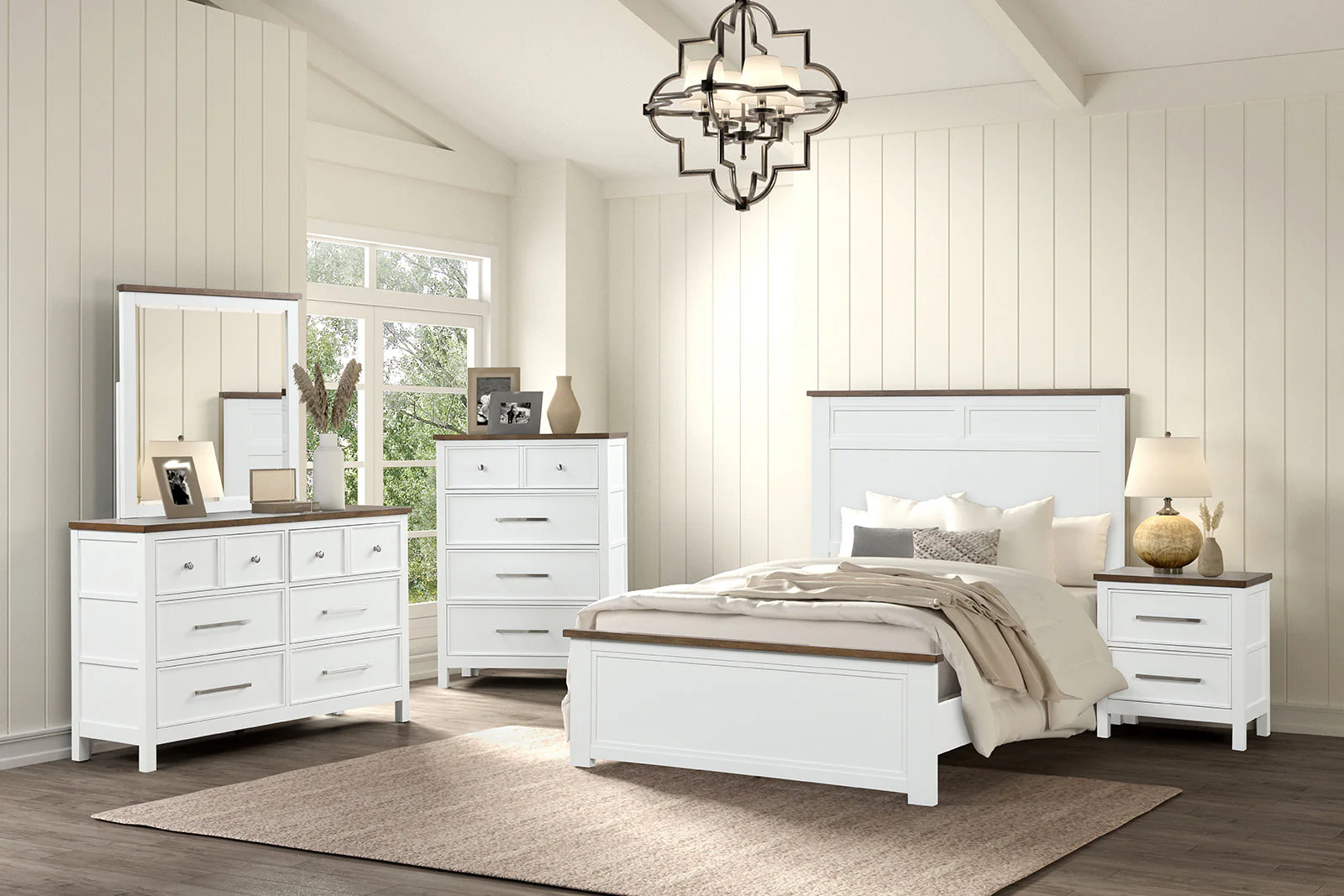Pinetop White/Dark Brown Twin Bed - Image 5