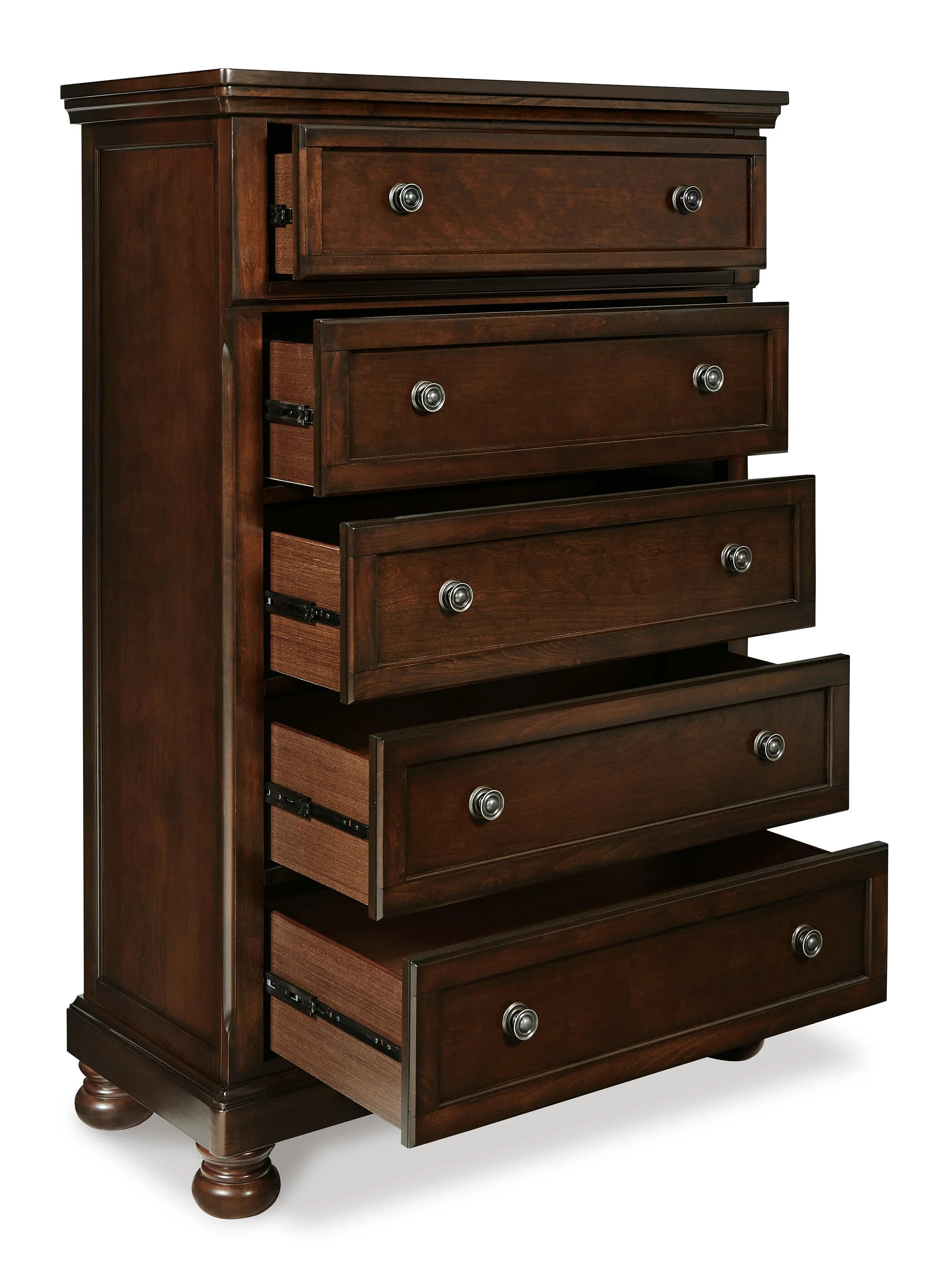 Porter Rustic Brown Sleigh Platform Bedroom Set - Image 6