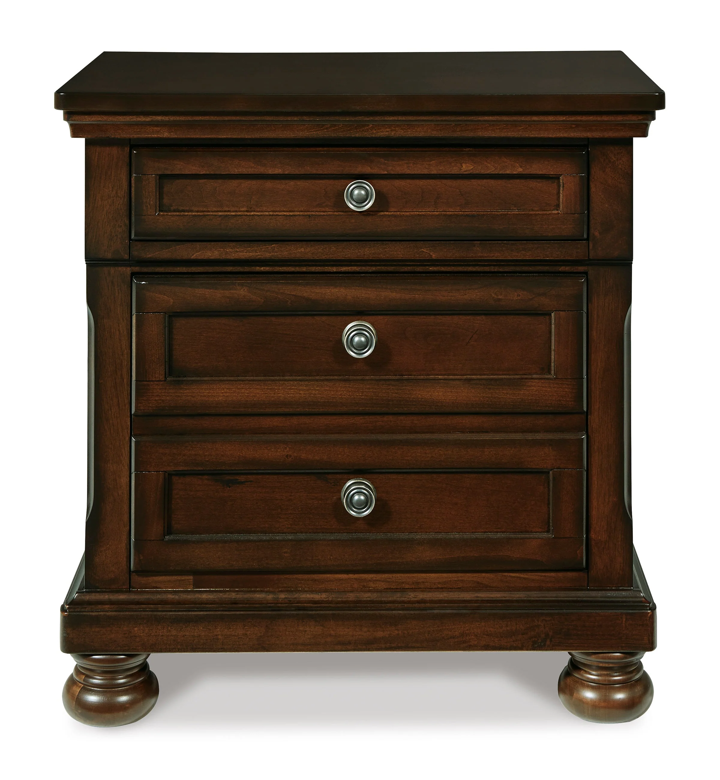 Porter Rustic Brown Sleigh Storage Platform Bedroom Set with 2 Footboard Drawers - Image 17