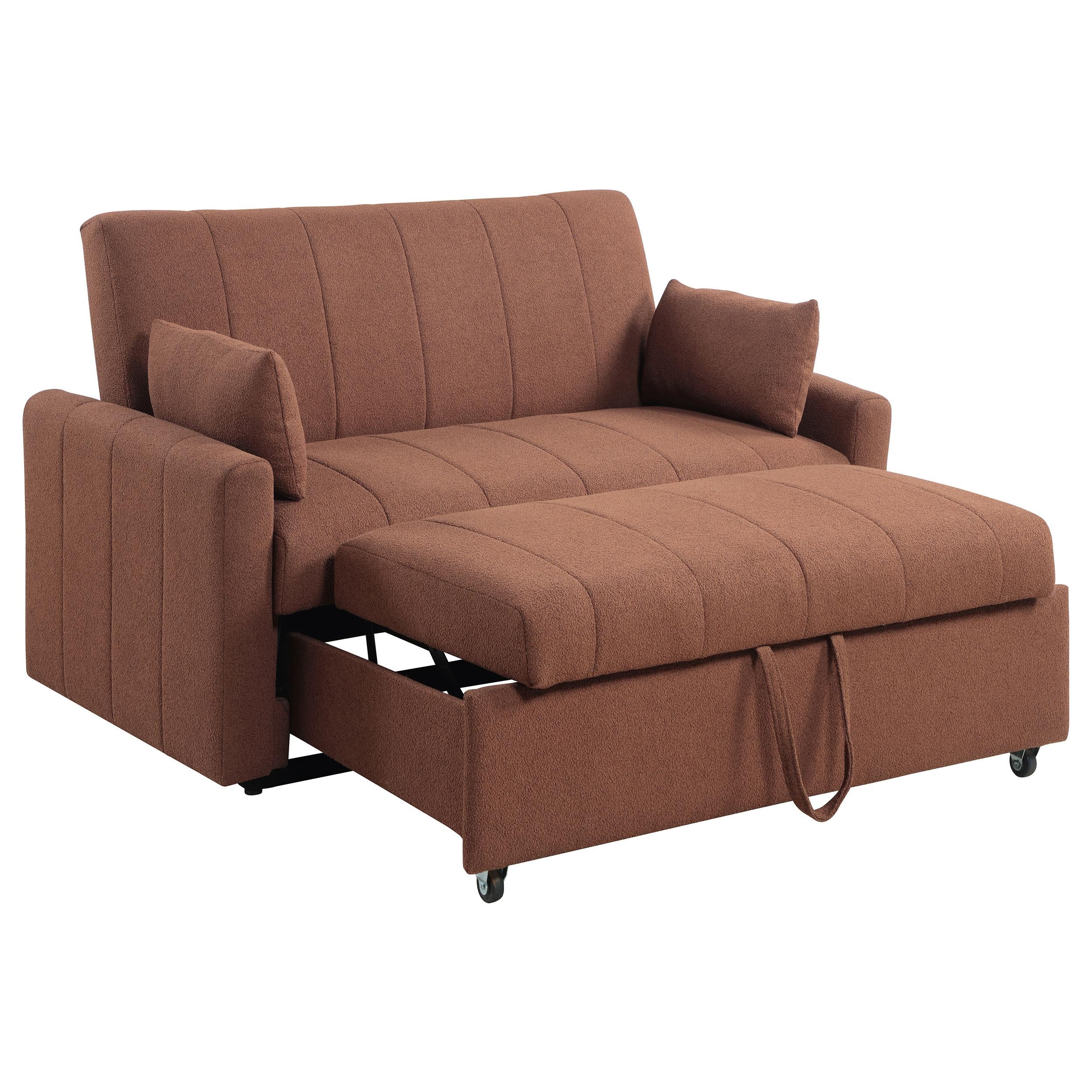 Portland Boucle Upholstered Sleeper Sofa Bed Copper - Image 4