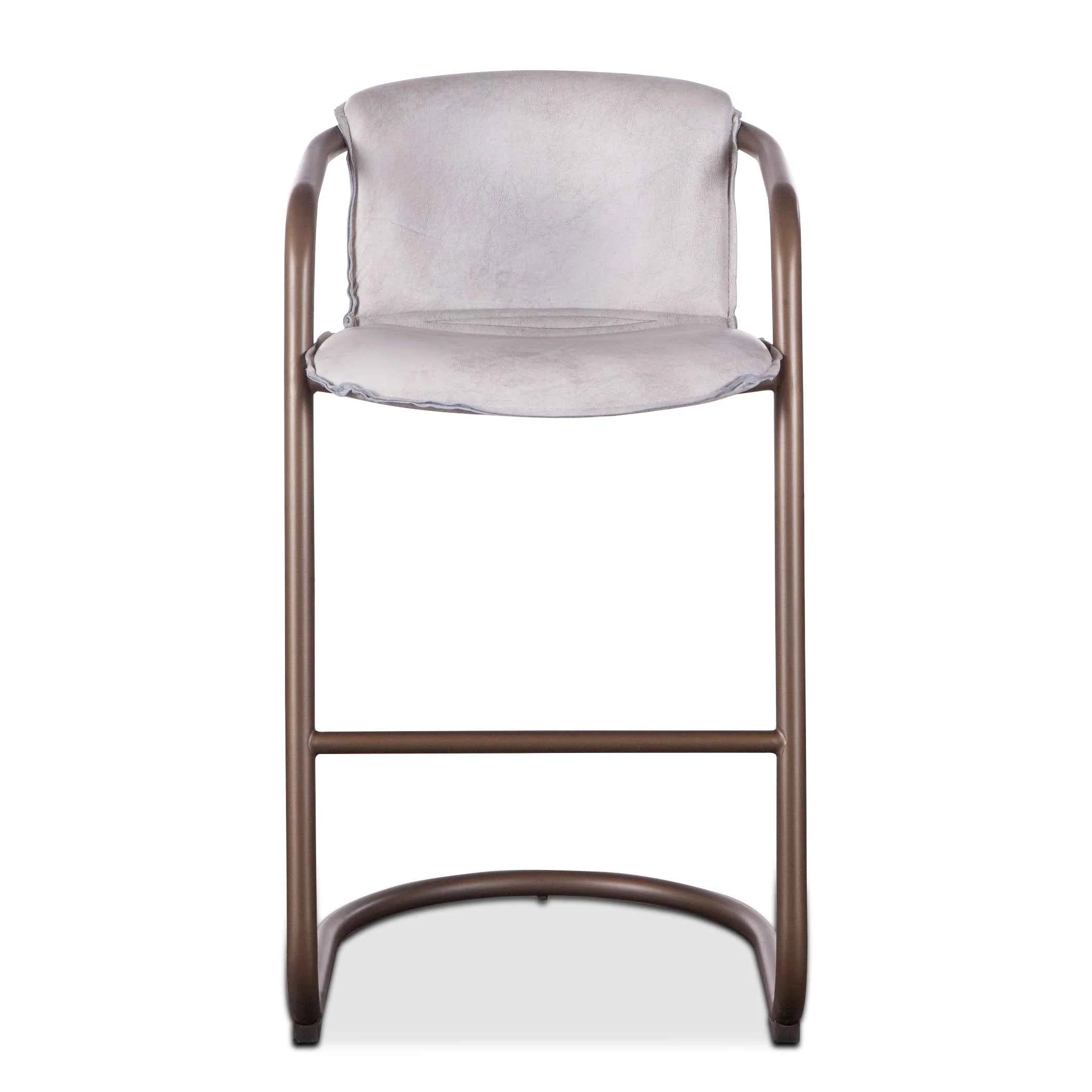 Portofino 22" Bar Chair in Vintage White Leather - Image 15