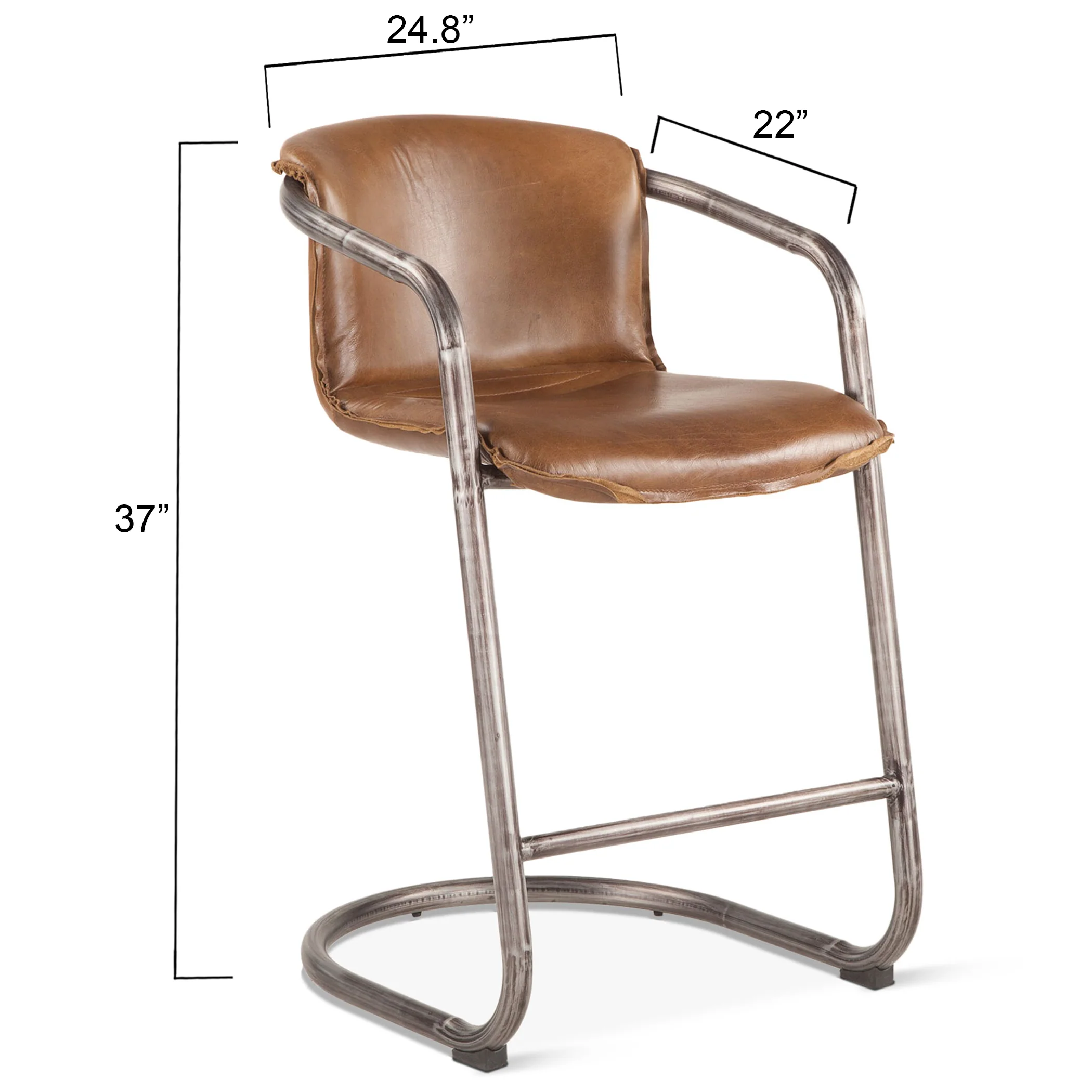 Portofino 22" Counter Chair in Berham Chestnut Top Grain Leather - Image 13