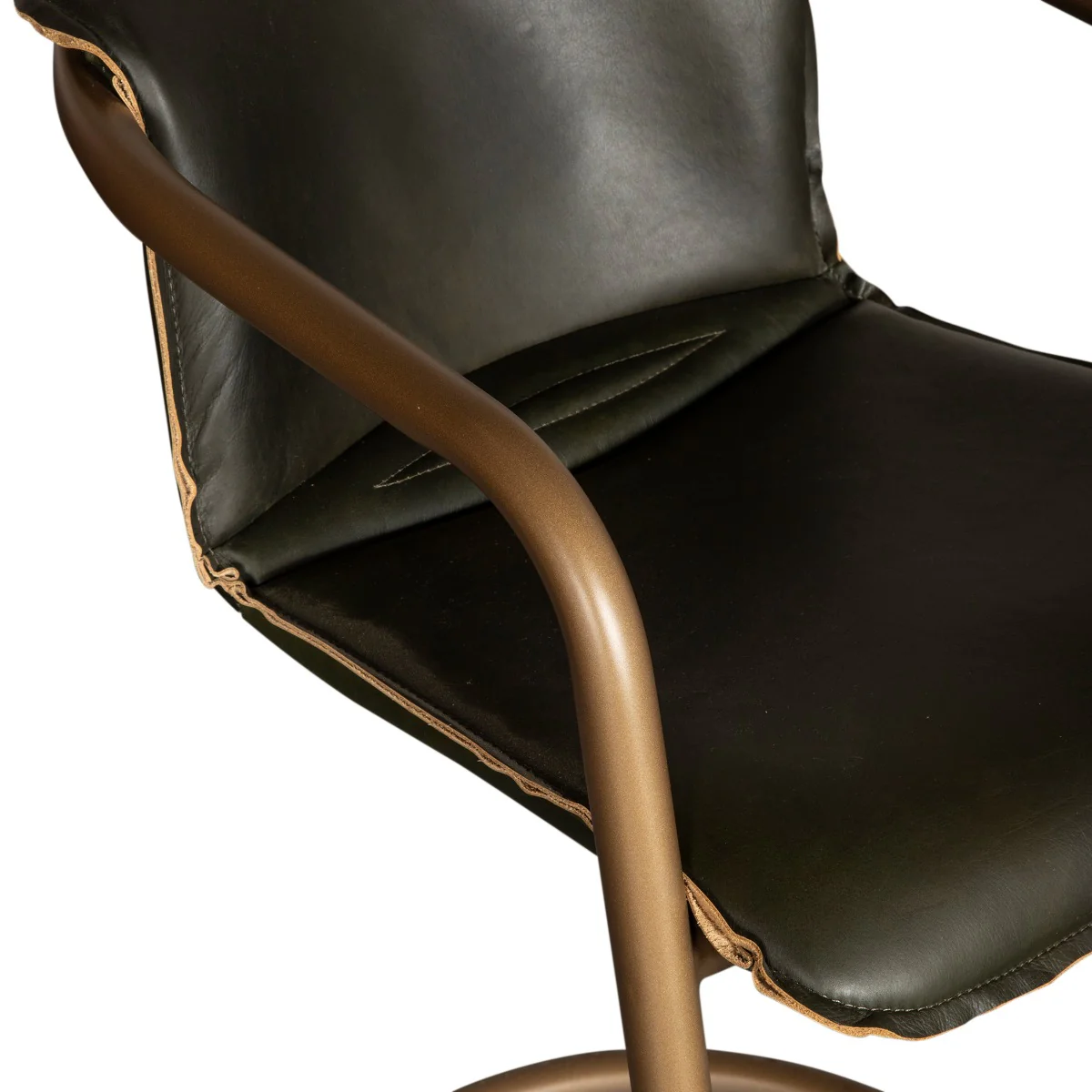 Portofino 22" Counter Chair in Emerald Green Leather - Image 10