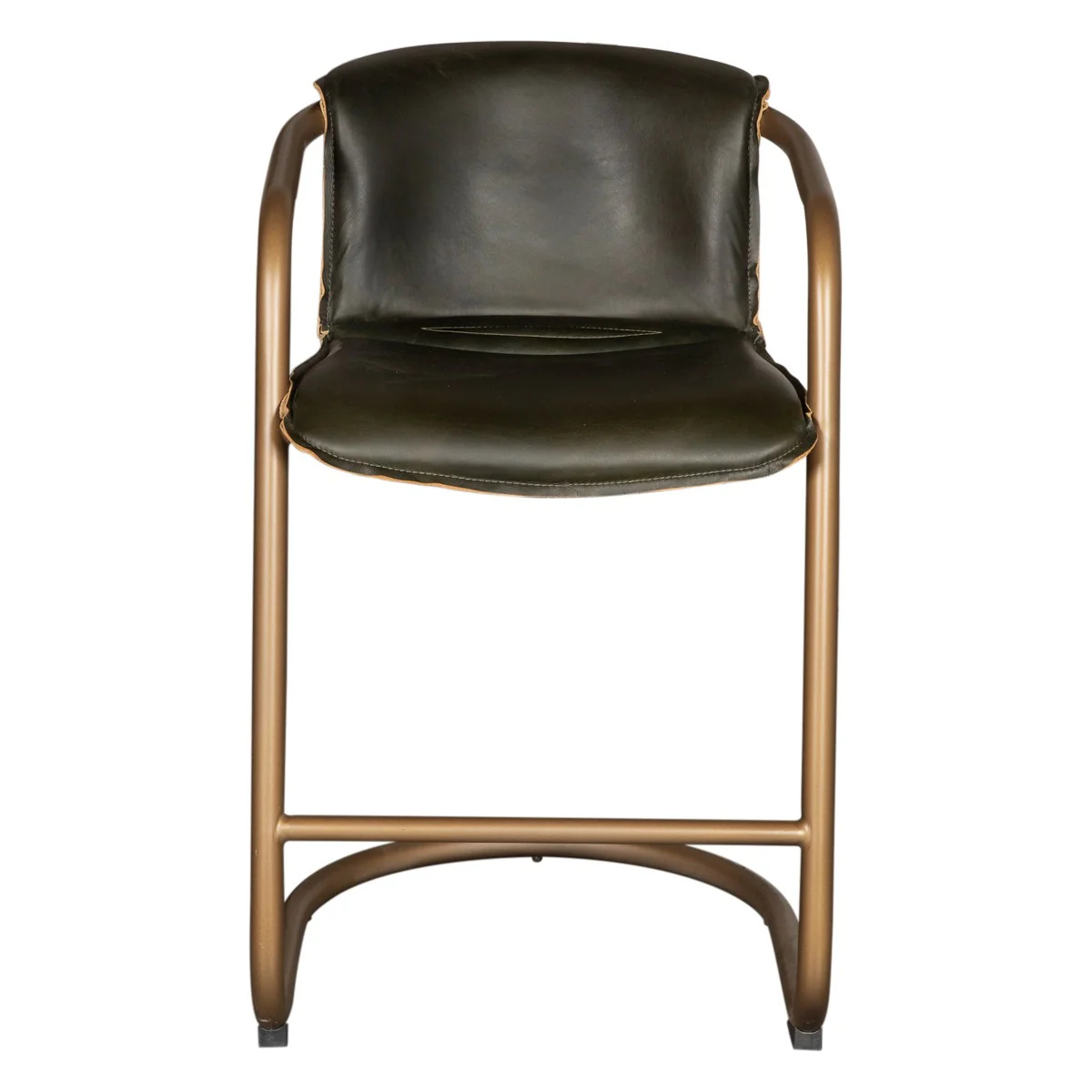 Portofino 22" Counter Chair in Emerald Green Leather - Image 3