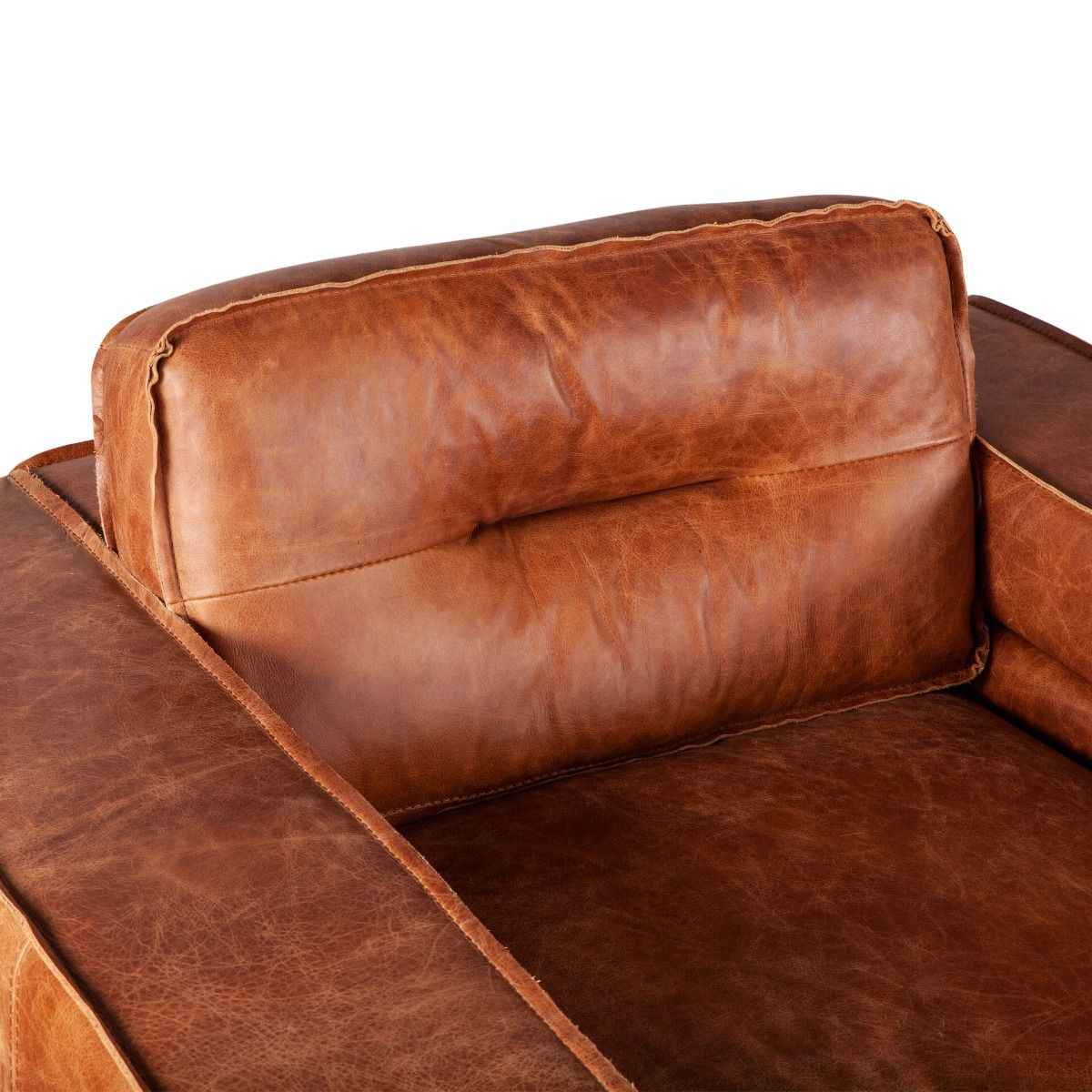 Portofino Modern 42" Accent Chair in Cocoa Brown Leather - Image 7
