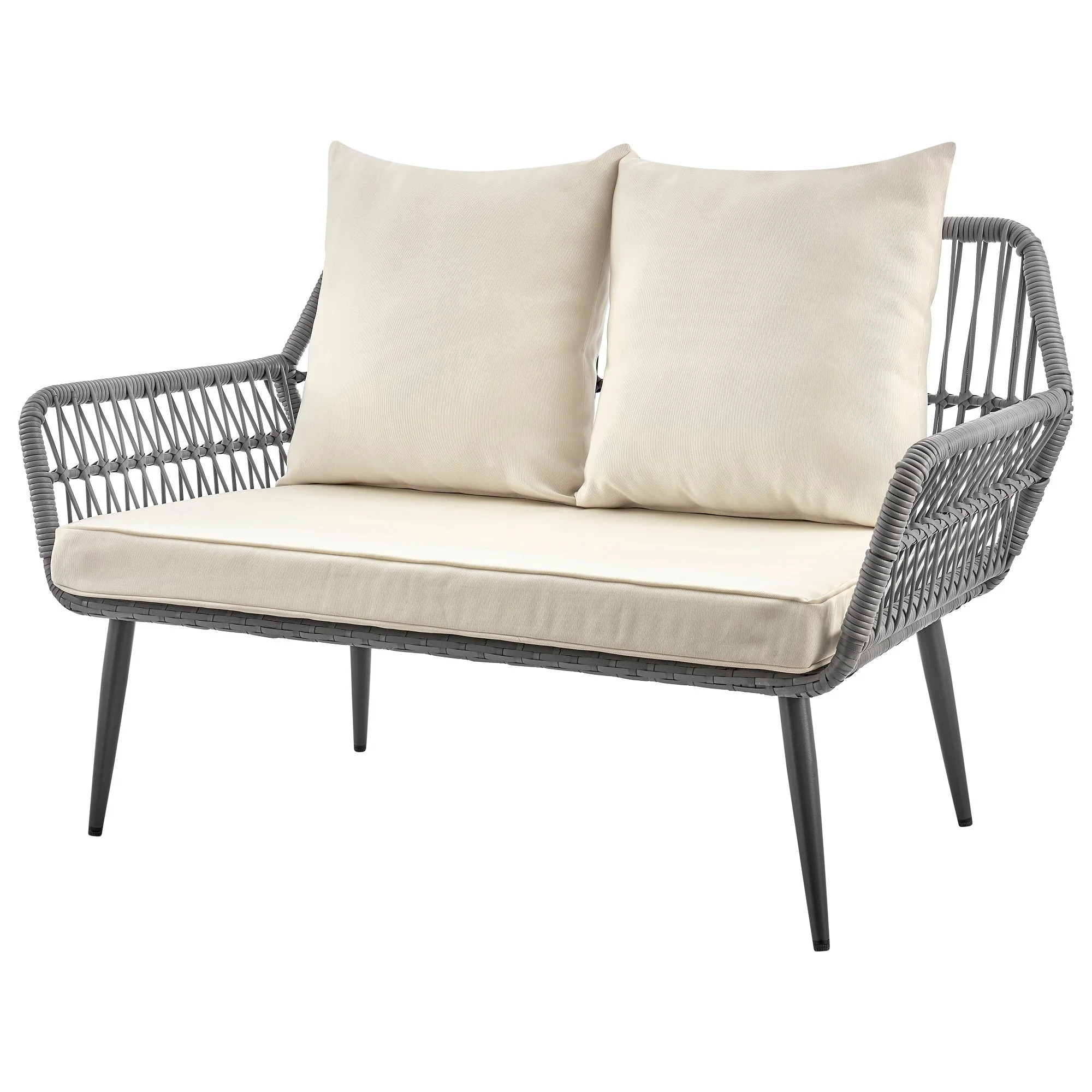 Portofino Patio 4-Person Conversation Set with Coffee Table with Cream Cushions - Image 7